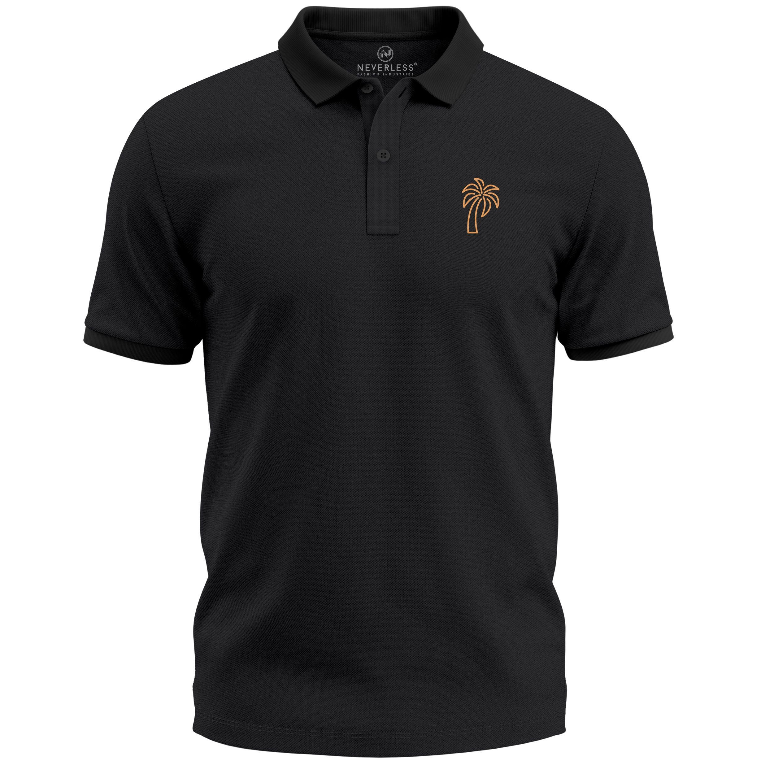 Poloshirt Poloshirt Herren mit Grafik Print Palme – Kurzarm Polohemd Sommer