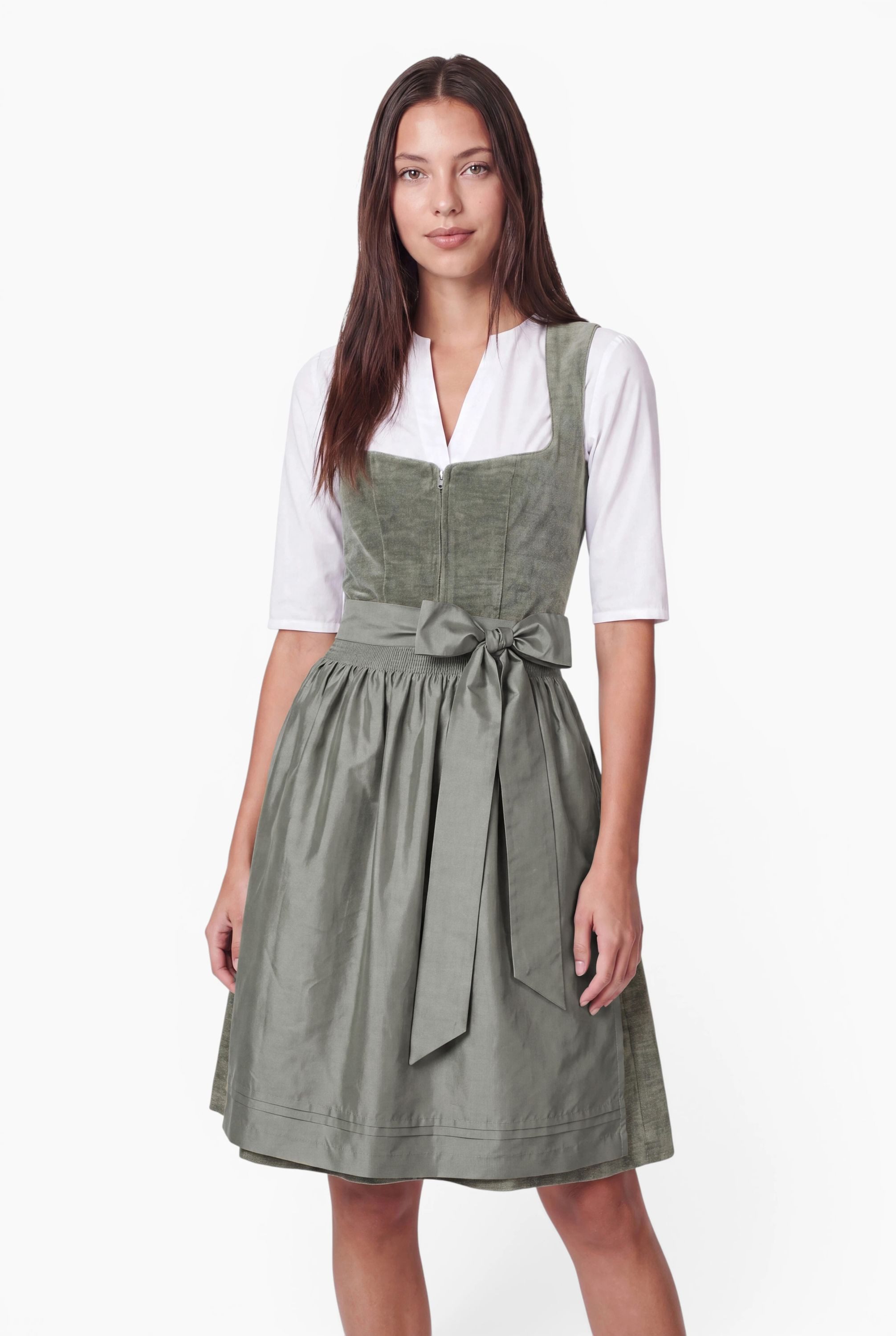 Nübler Dirndl Minidirndl Kira in Salbei - Rocklänge 60 cm