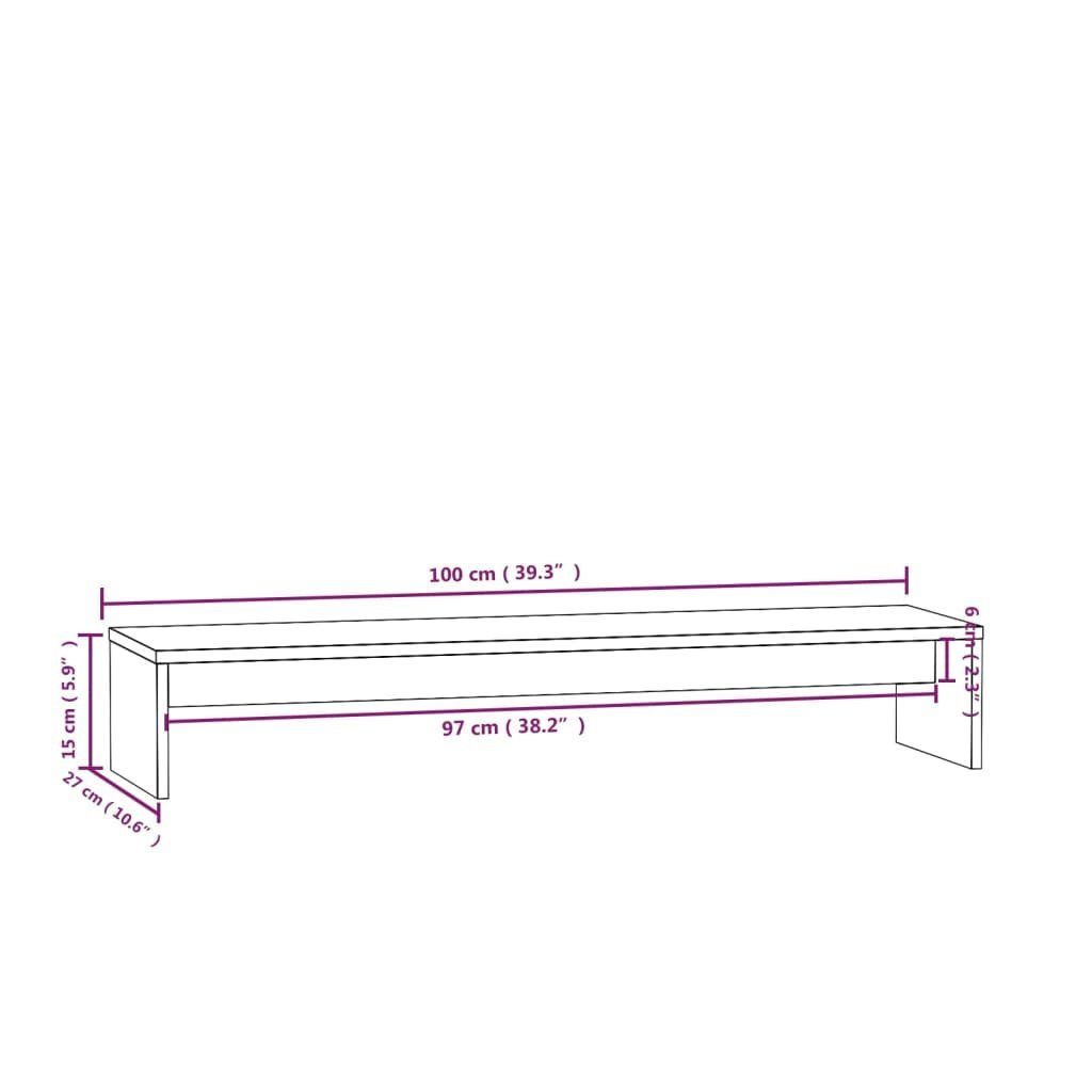 TV-Schrank Massivholz Monitorständer furnicato Kiefer cm 100x27x15