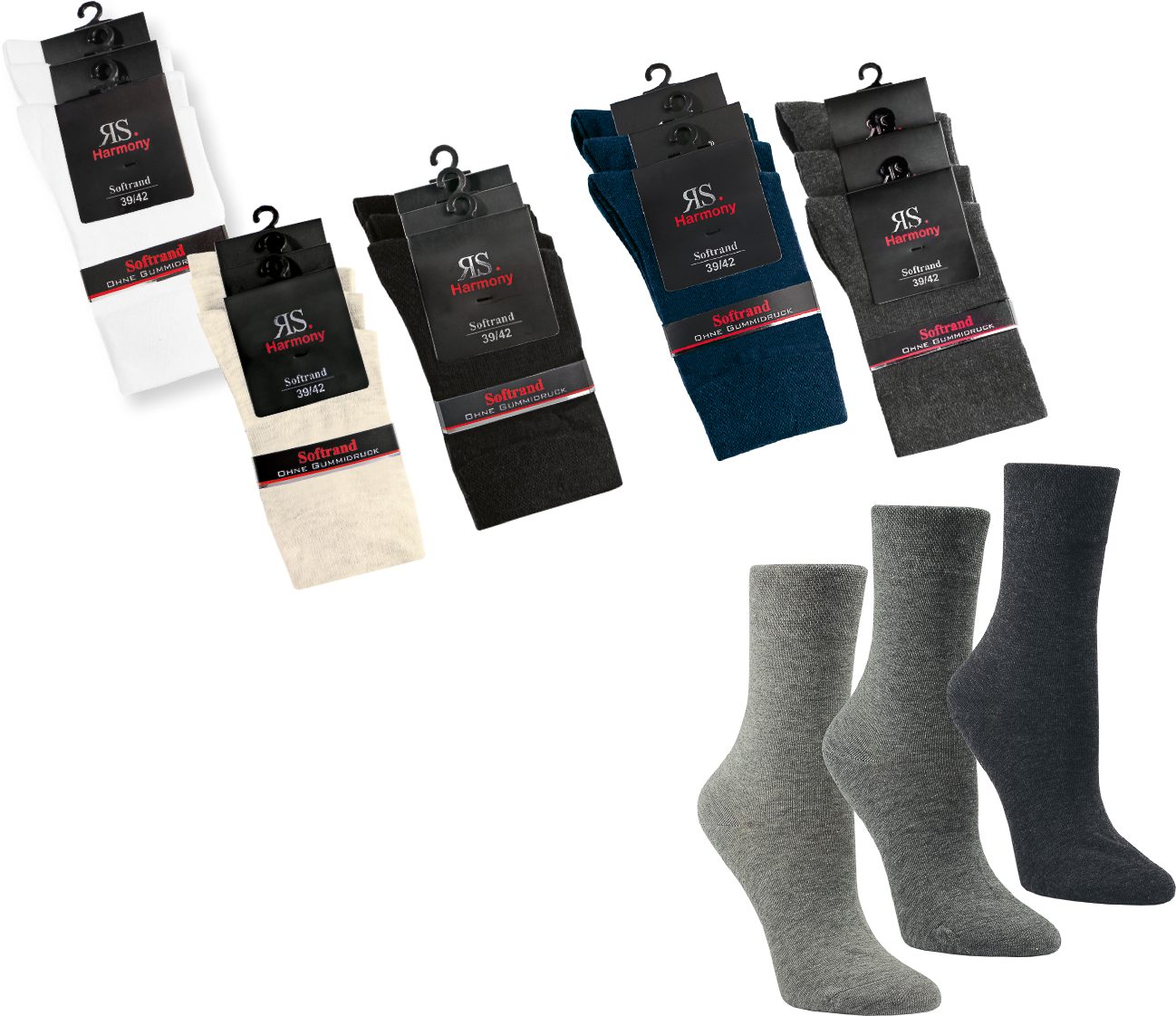RS Harmony Socken RS. Harmony 13312 LADY STRUMPF 3er Pack 35-38, 39-42 schwarz – Bild 2 von 2