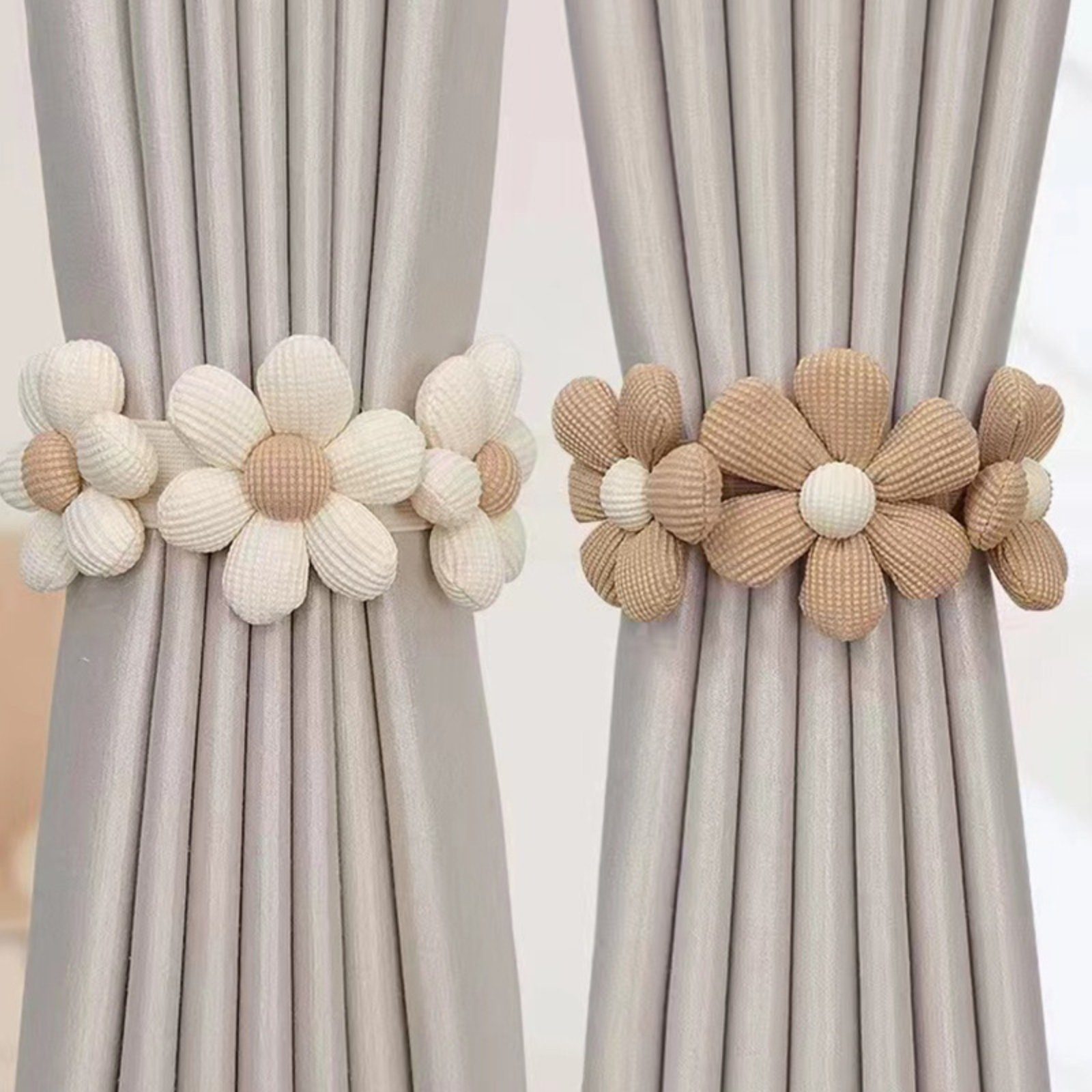 BYSURE Raffhalter, (2-tlg), Gewebte Blumen, Elastische günstig online kaufen