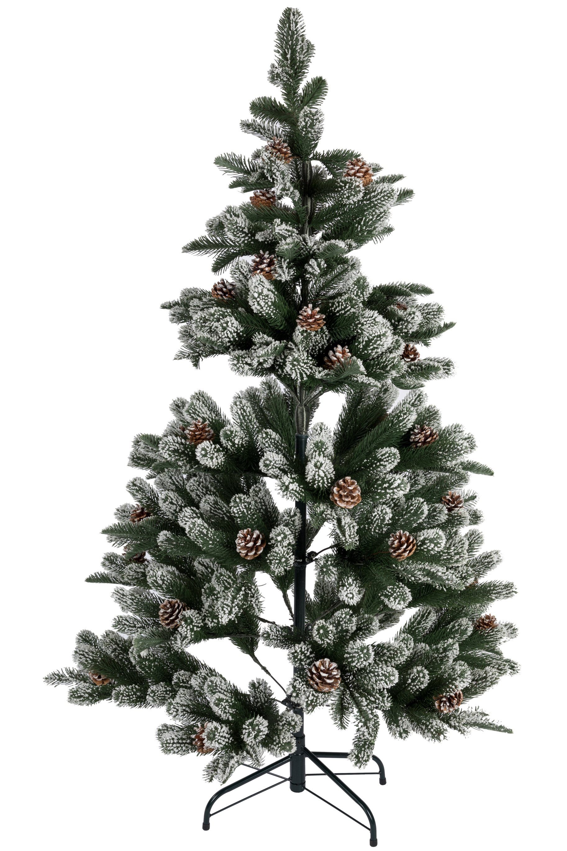 Schnee Tannenzapfen Künstlicher Weihnachtsbaum inkl Weihnachtsbaum, Kunst Christbaum Ständer und und Tannenbaum mit künstlicher Tannenzapfen 150cm, elbmöbel