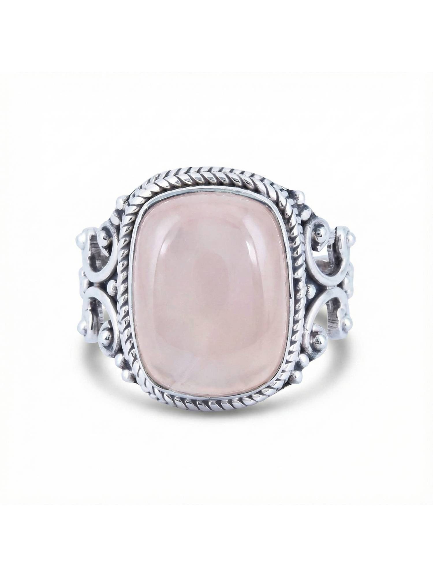 Silberring SERAPANA aus 925 Silber mit Rosenquarz