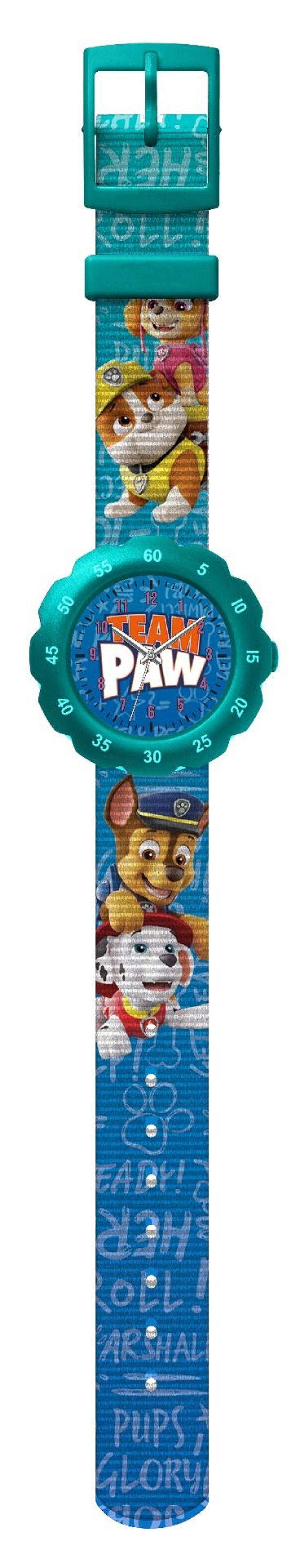 PAW PATROL Quarzuhr Uhr für Kinder Polyesterarmband mit praktischem Deckel