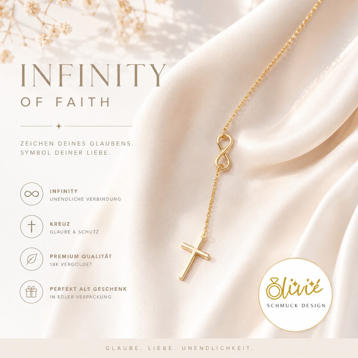 XCOAST Edelstahlkette Infinity Grace Damen Kette – Elegante Edelstahl Halskette (anlaufgeschützt langlebig, Geschenkidee Schmuck Damen), Edelstahl 316 Schmuck Damen