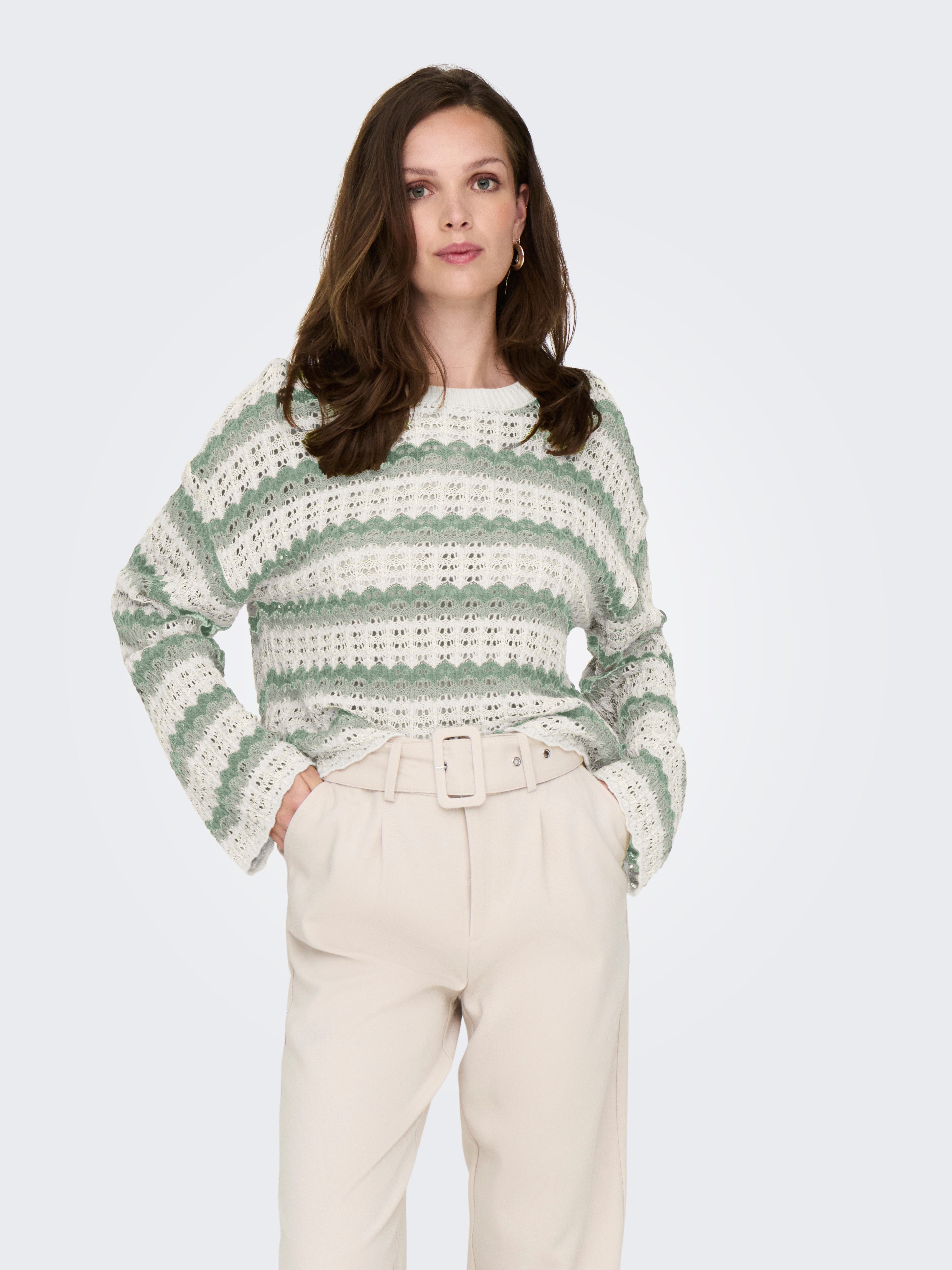 ONLY Rundhalspullover ONLASA LS SHORT O-NECK CC KNT