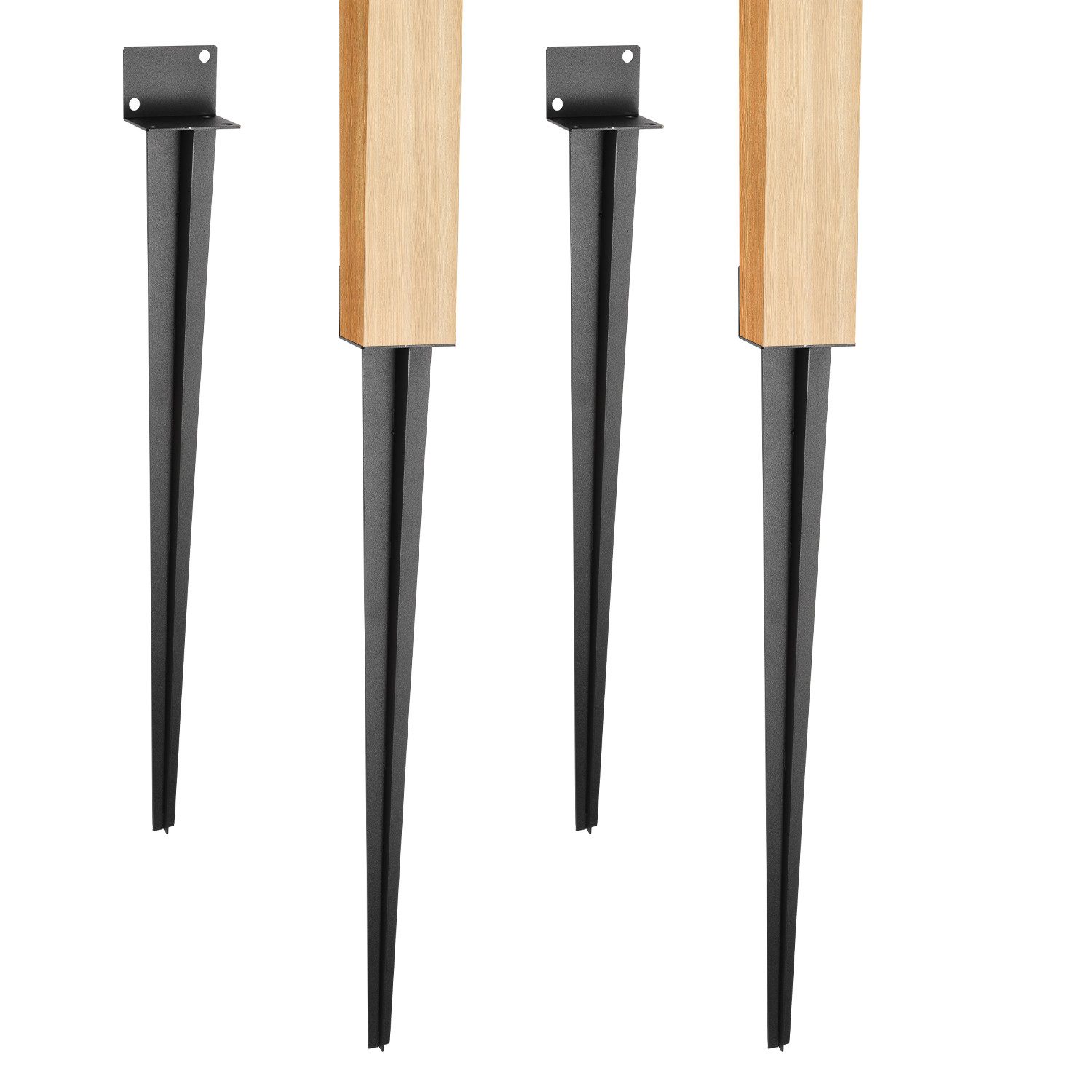 Clanmacy Почтовая база 4X Einschlaghülse 700mm Einschlagbodenhülse Bodenhülse Schwarz