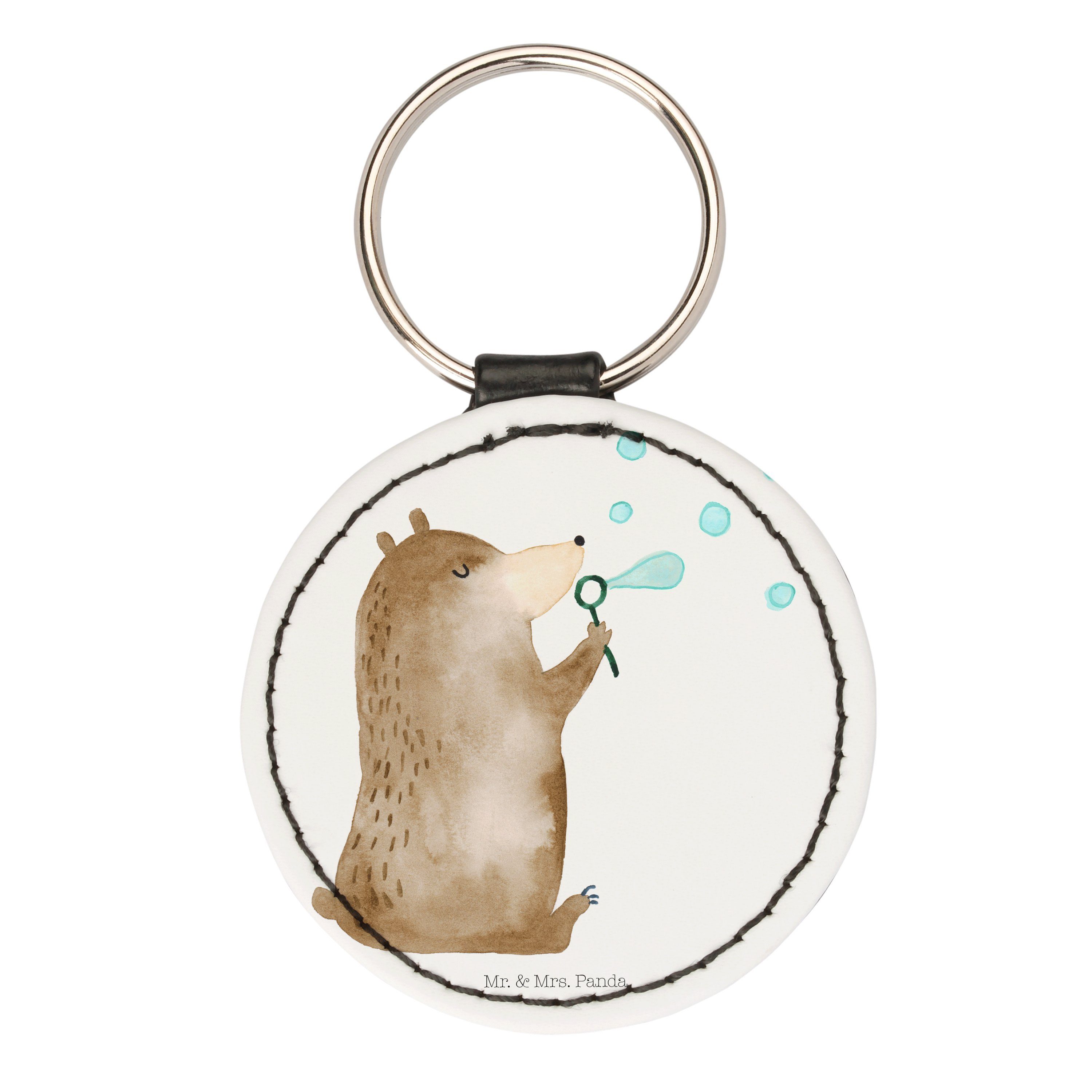 Mr. & Mrs. Panda Schlüsselanhänger Bär Seifenblasen - Weiß - Geschenk, Schlüsselanhänger, Anhänger, Tedd (1-tlg) | Schlüsselanhänger