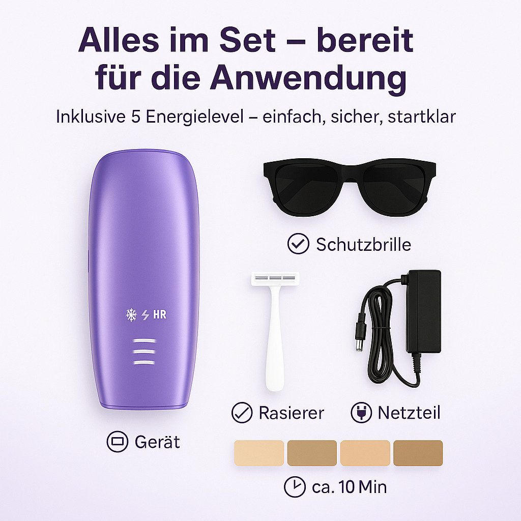 Goldstern-Tech IPL-Haarentferner LumeaFrost 815S, 990.000 Lichtimpulse, High-Tech IPL-Haarentferner mit 5 Energiestufen, Auto-Glide & Sapphire Cooling für sanfte Ergebnisse
