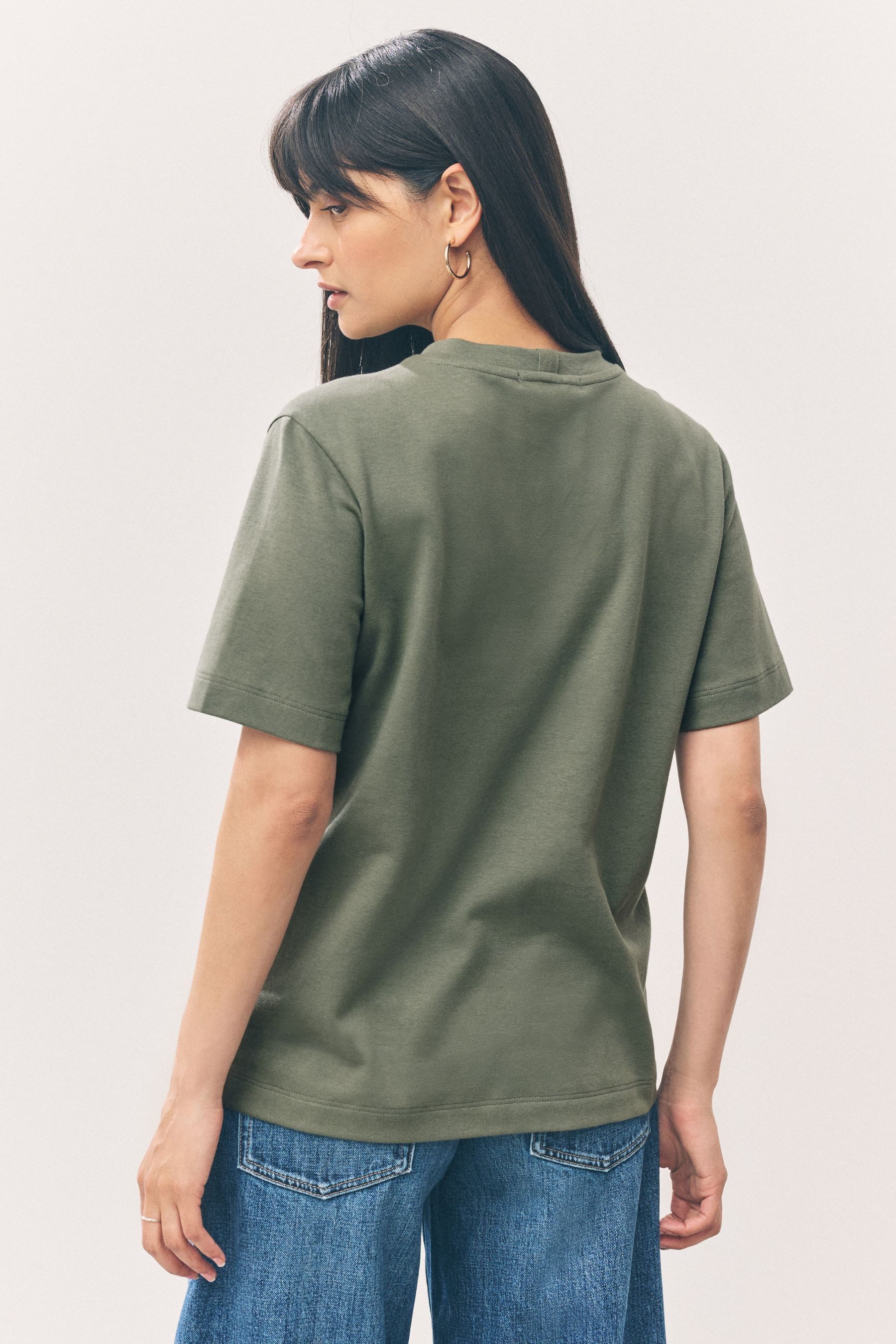 Next T-Shirt Schweres T-Shirt mit Rundhalsausschnitt (1-tlg) günstig online kaufen