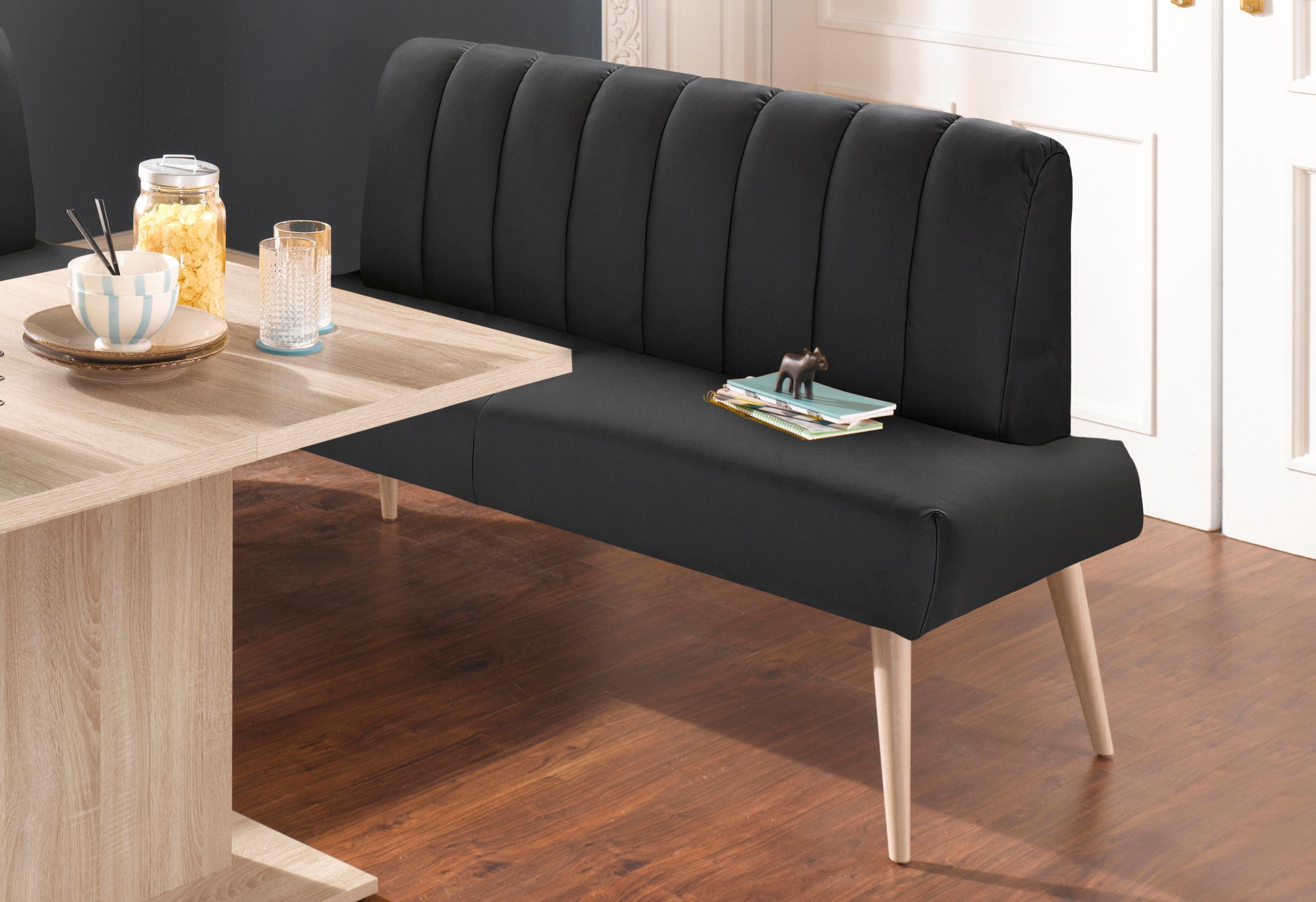 exxpo - sofa fashion Sitzbank Costa, moderne Rückensteppung, bequem und elegant, hoher Holzfuß, hochwertige Detailverarbeitung, Frei im Raum stellbar