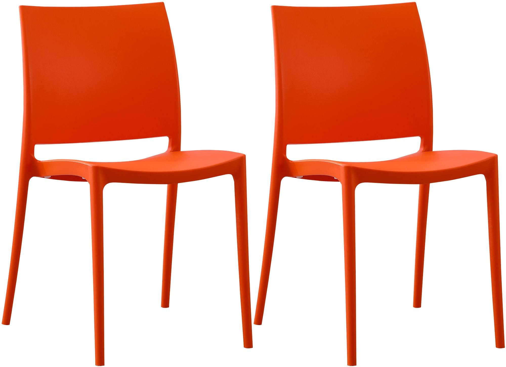furnicato Gartenstuhl Gartenstühle Meton 2er Set 81x42x49 cm orange (1 St)