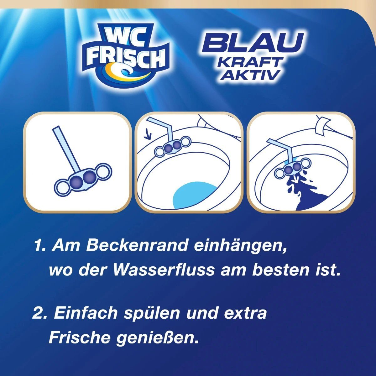 WC Frisch Kraft Aktiv Blauspüler Chlor WC Reiniger mit Geruchs-Stopp-Formel WC-Reiniger