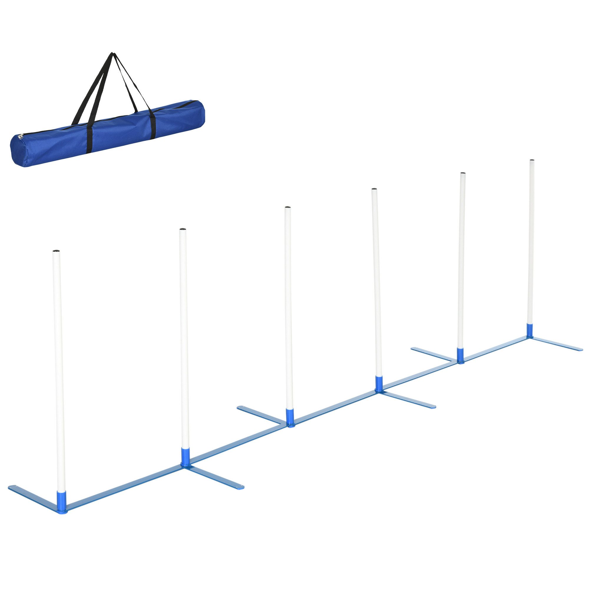 MC Star Tierbett Agility Training Set für Haustiere mit 600D Tasche Polyester, Weiß Blau 305 x 60 x 94 cm für Hundesport