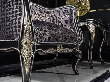 Casa Padrino Beistelltisch Luxus Barock Beistelltisch Schwarz / Gold - Handgefertigter Tisch im Barockstil - Barock Möbel - Edel & Prunkvoll