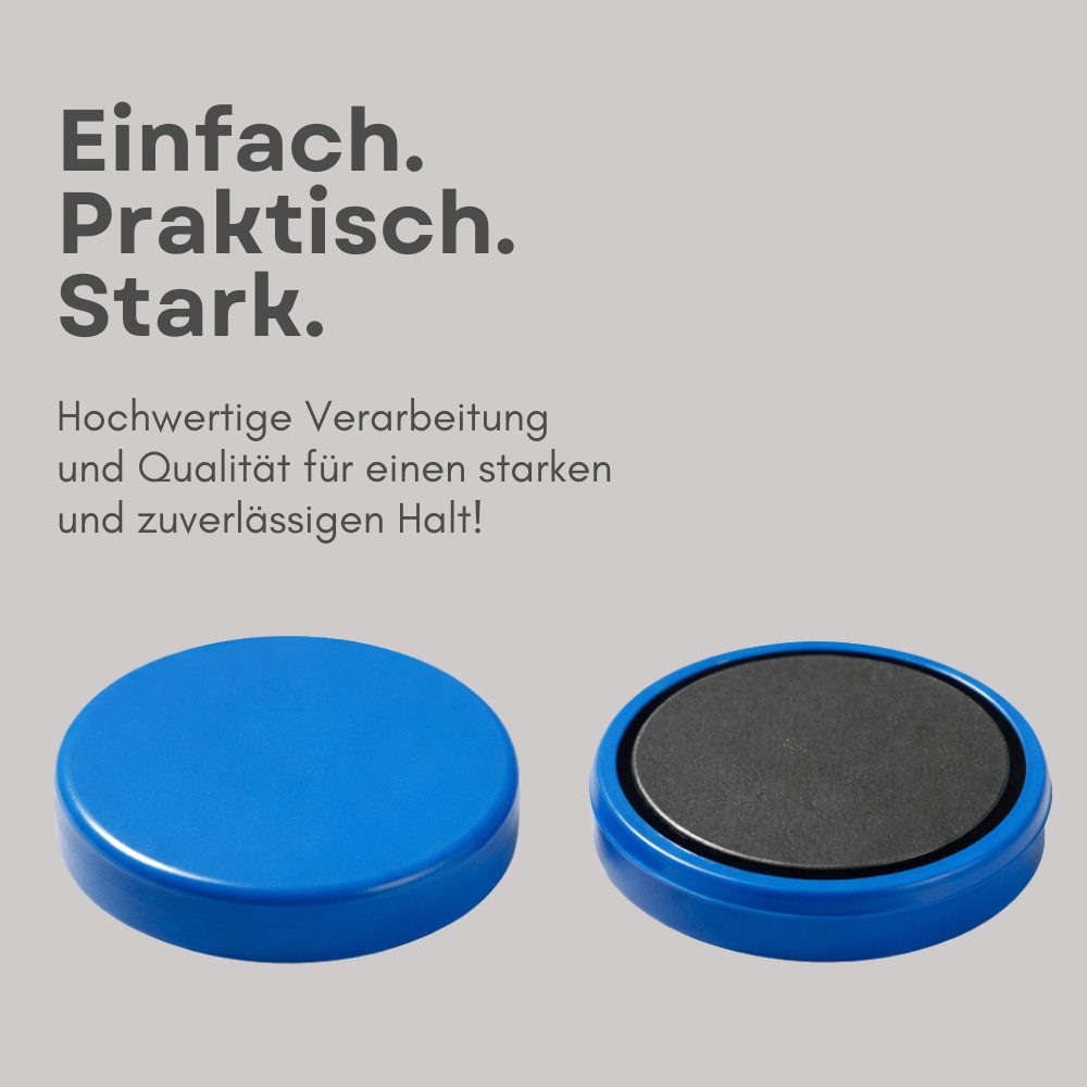 MaajeeKuto Magnet Haftmagnete Ø32x7 mm blau – starke Pinboard Magnete 6 Stück (1-St) – Bild 5 von 5