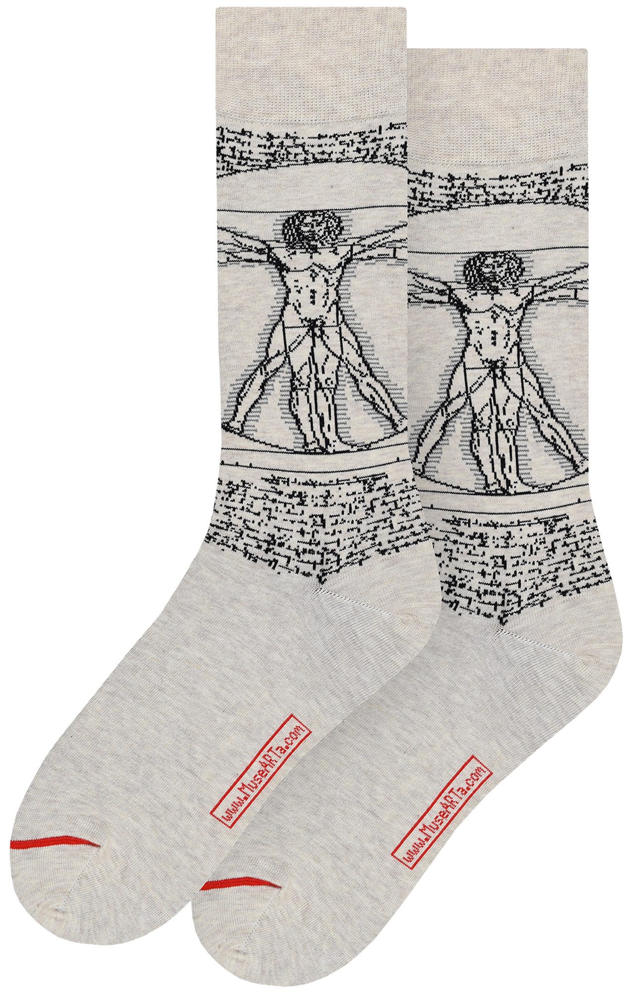 MuseARTa Langsocken Leonardo da Vinci - Vitruvianischer Mann (Packung, 1-Paar, 1 Paar) Kunstwerke Socken Strümpfe, Herren oder Damen Socken Kunst-Motiv