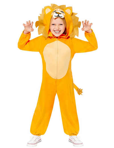Amscan Kostüm Löwen Kostüm für Kinder - Onesie, Overall Tierkostüm Zoo Safari