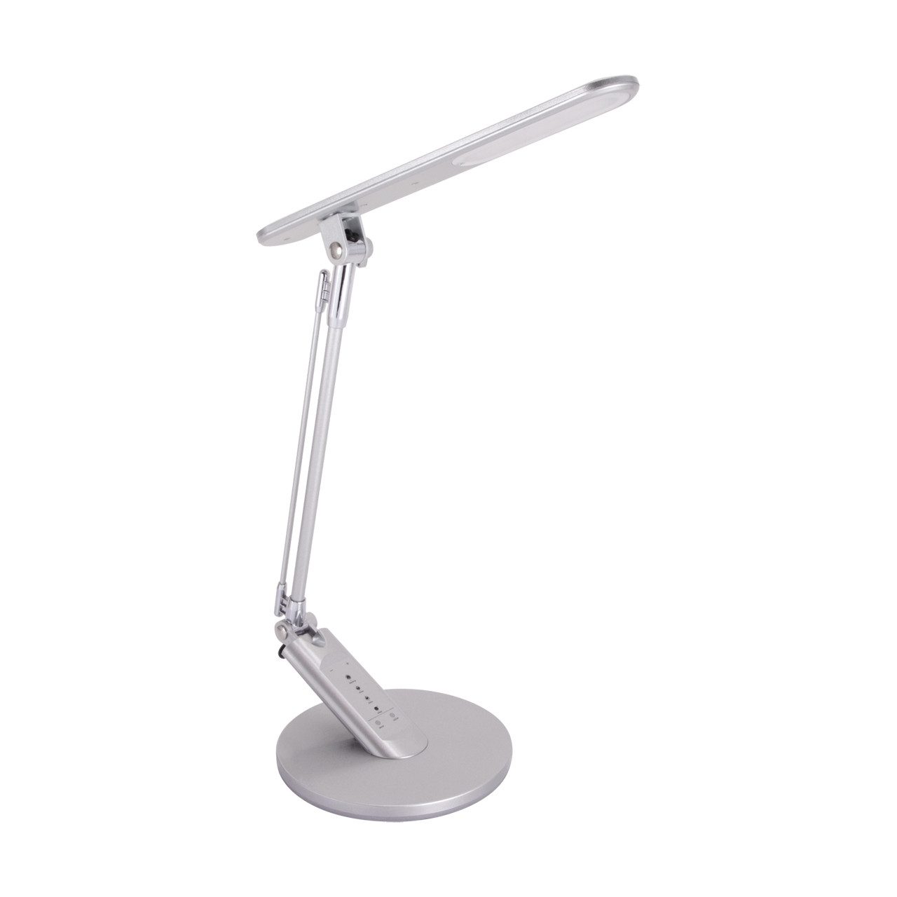 Licht-Erlebnisse Schreibtischlampe EVA, LED, Neutralweiß, LED mit Dimmer Edelstahl Touch Funktion 46 cm in Silber 500 lm Modern