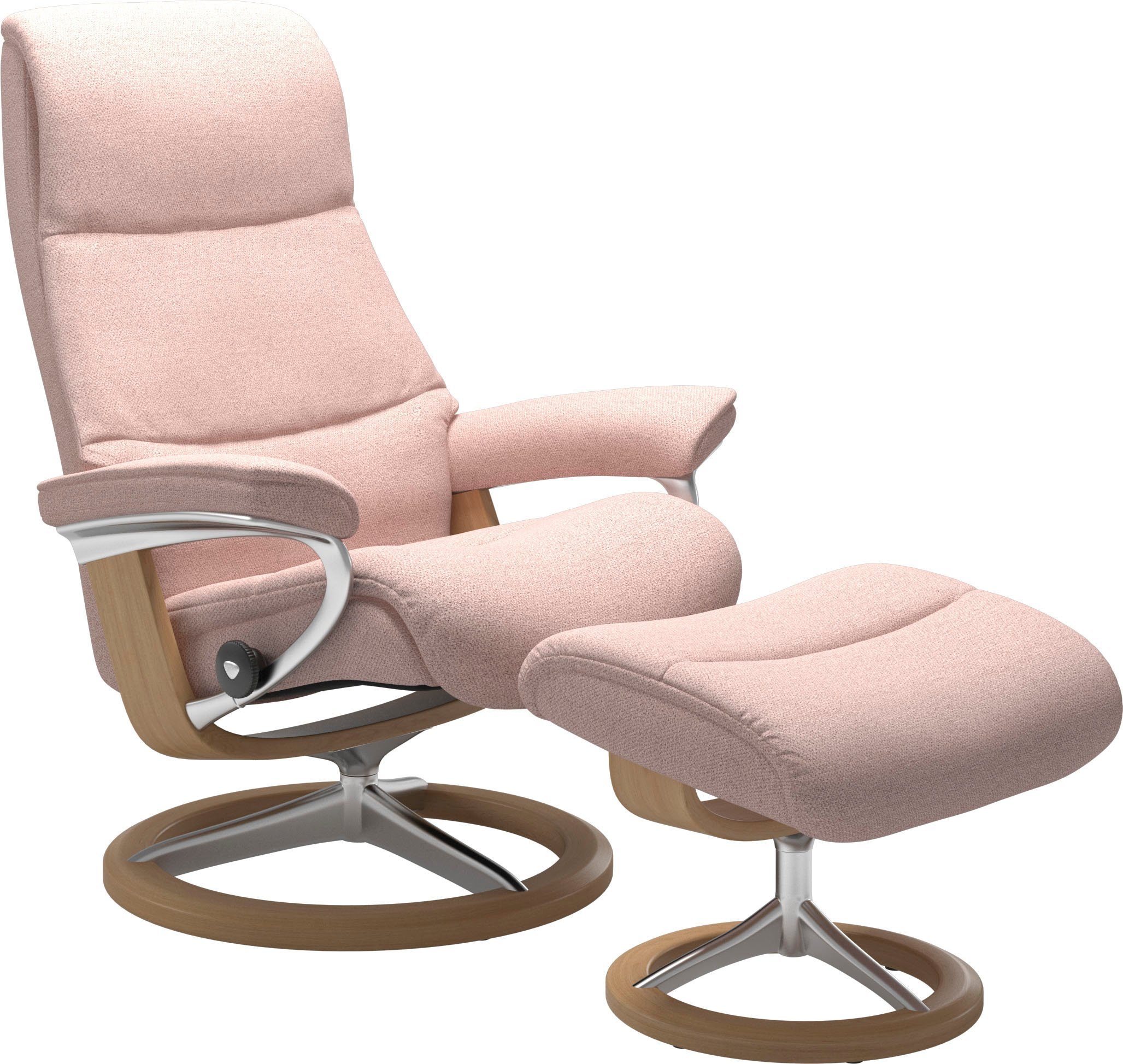 Stressless® Relaxsessel View (Set, Relaxsessel mit Hocker), mit Signature Base, Größe M,Gestell Eiche