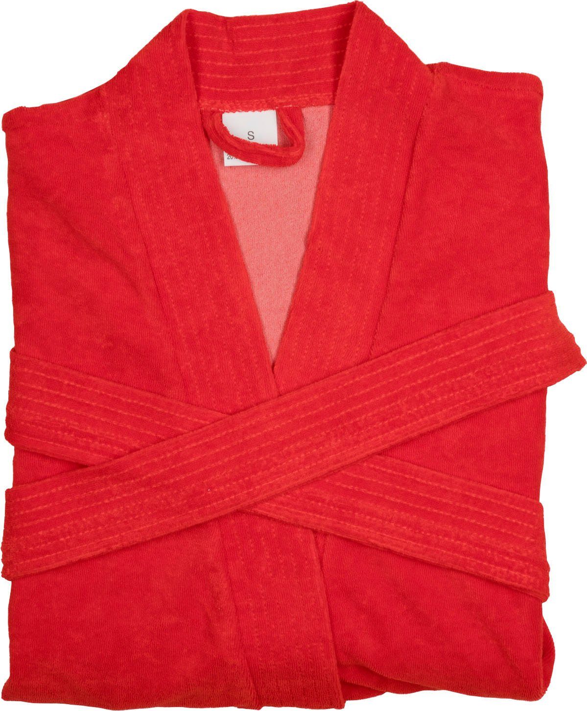 framsohn frottier Damenbademantel Jersey, Kurzform, Jersey, Kimono-Kragen, günstig online kaufen