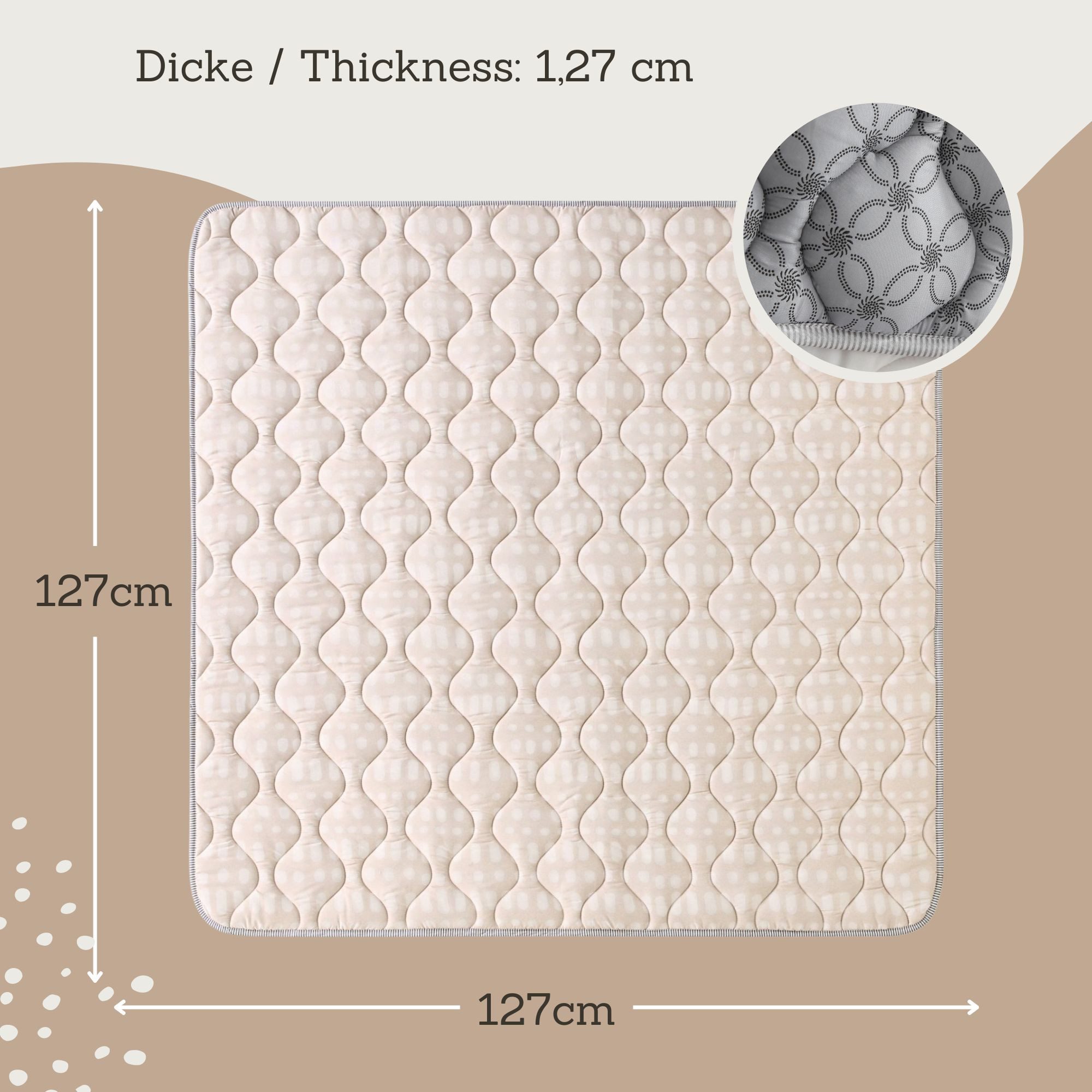 Krabbeldecke für Baby 1,27m, Krabbelmatte, Spielmatte günstig online kaufen