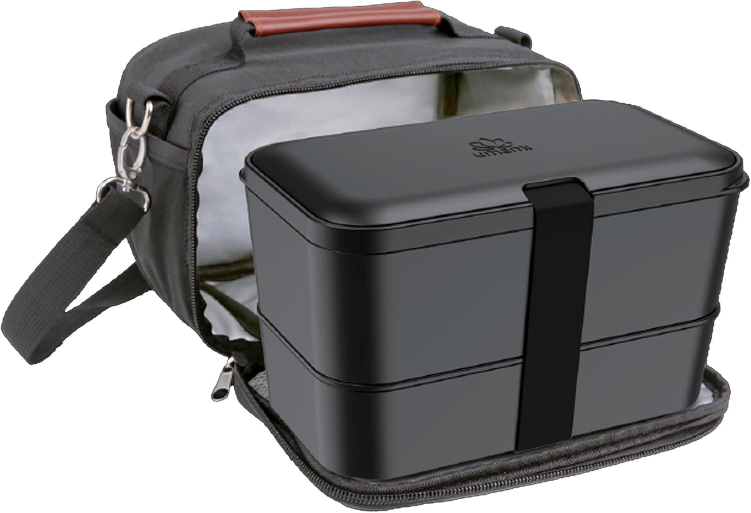 Kühltasche All-in-1 Bento Lunchbox Erwachsene mit Lunchtasche, 2 Saucenbehältern