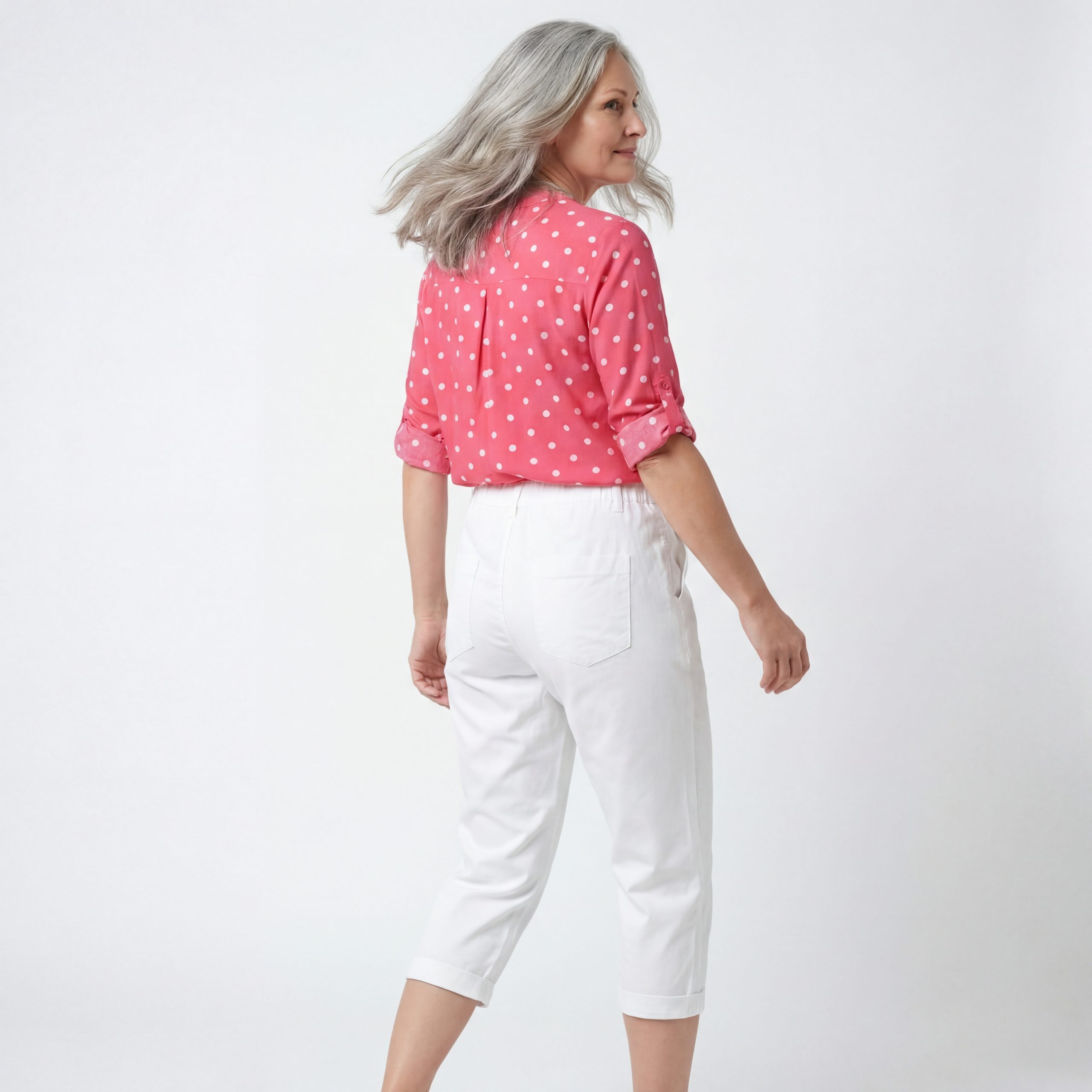 OriginalYou Caprihose Damen mit Stretch Knitterlook kurze Sommerhose mit Gummizug moderner Knitterlook, mit Gummizug und Gürtelschlaufen – Bild 4 von 5