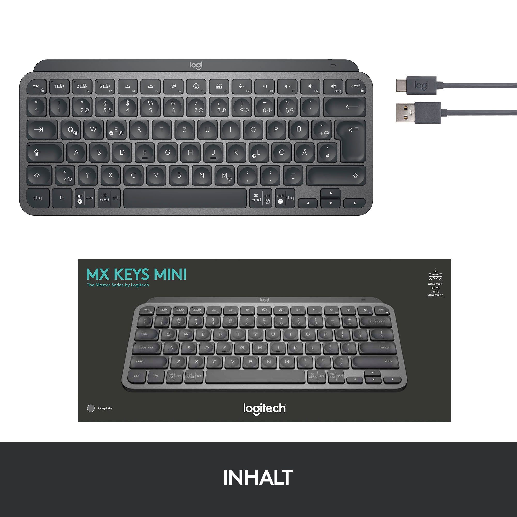 Logitech MX Keys Mini Kabellose Tastatur Wireless-Tastatur