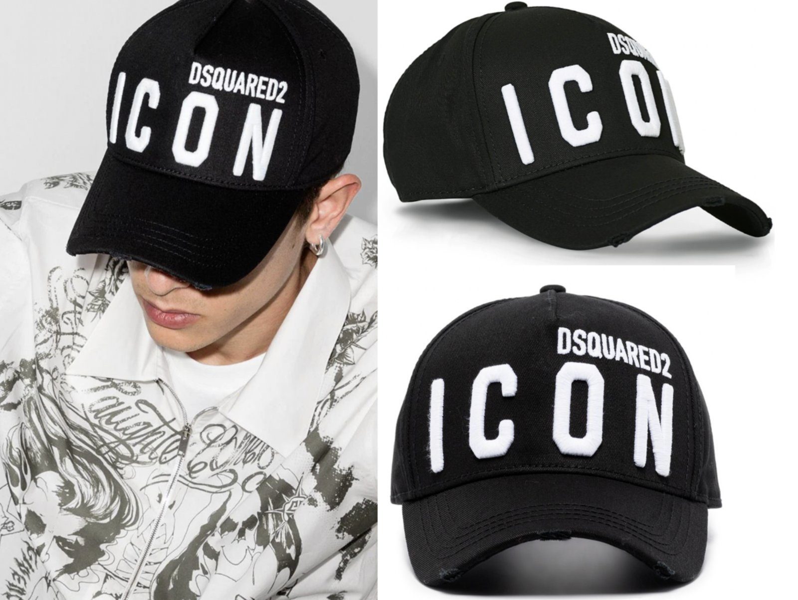 Dsquared2 Baseball Cap DS-192-Schwarz-Weiss