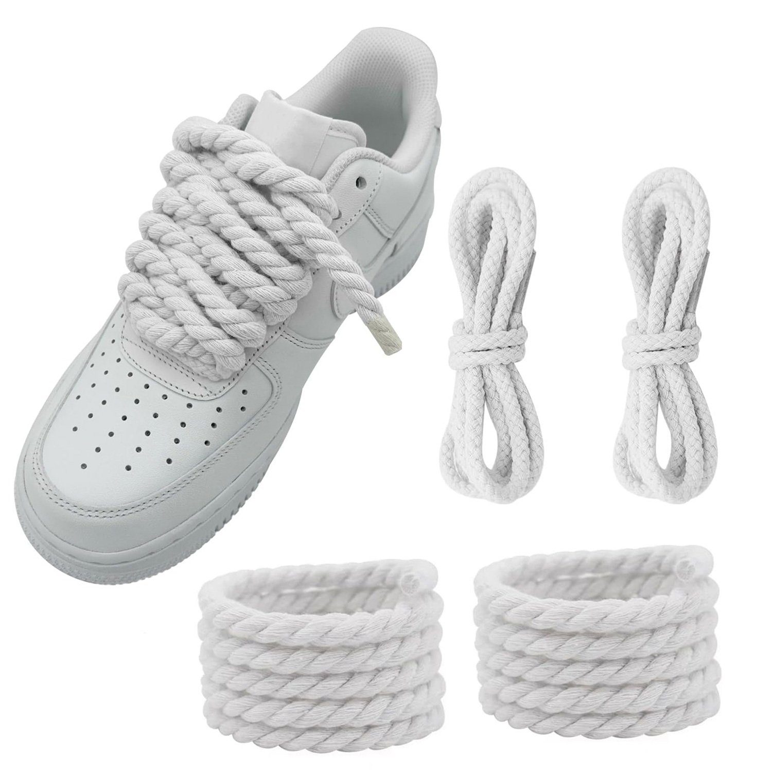 2 Schnürsenkel Für Ersatzschnürsenkel Sneakers Paar Weiß Baumwoll Daisred