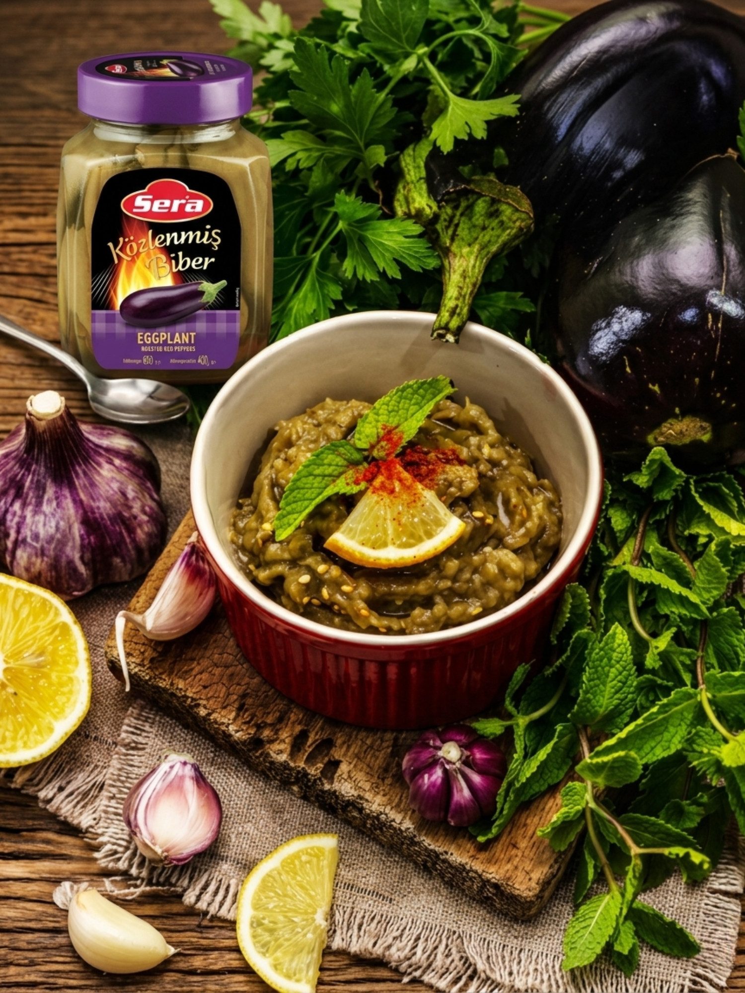 SERA FOOD Gemüsekonserve Geröstete Auberginen – Traditionell über offenem Feuer geröstet, 1 x 650 g, Vegan, Vegetarisch, Ohne Farbstoffzusatz, Ohne Konservierun – Bild 5 von 5