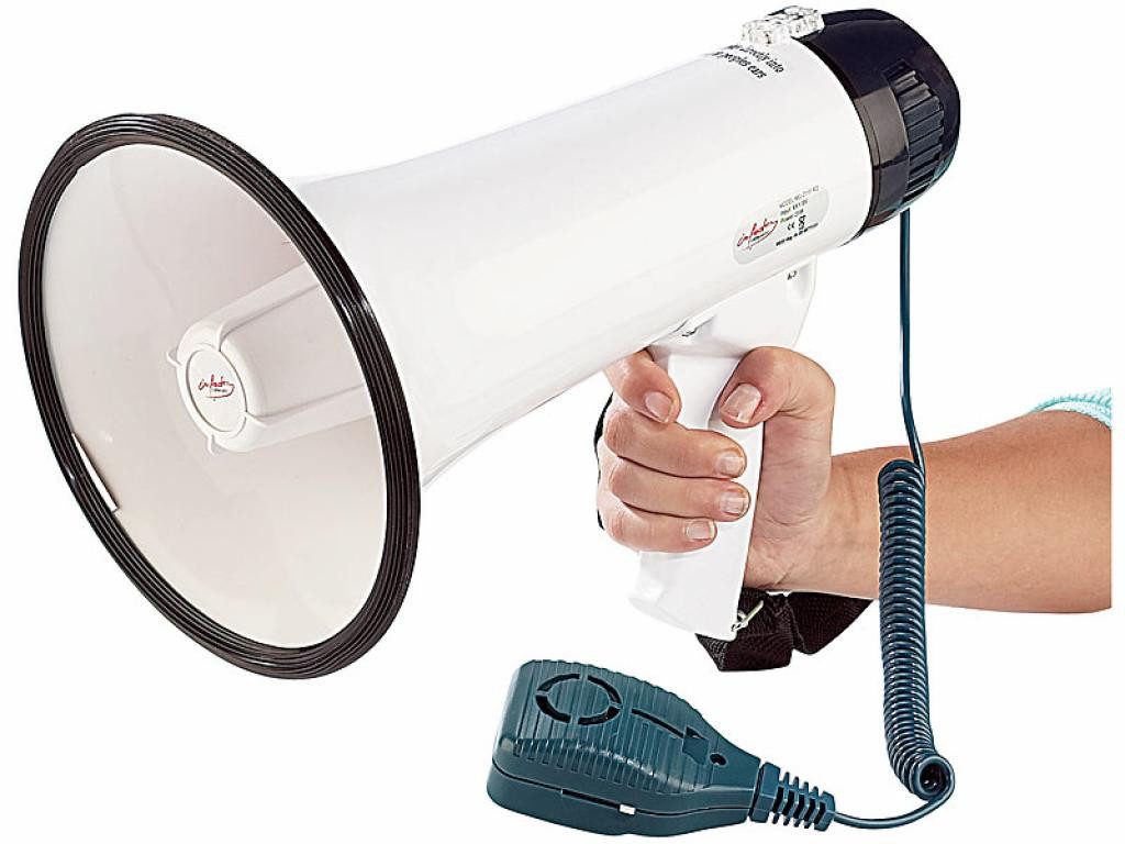 infactory infactory Megafon mit Sirene und Musik 25Watt Megaphon Megaphone Alarmsirene (Deutsche Anleitung)