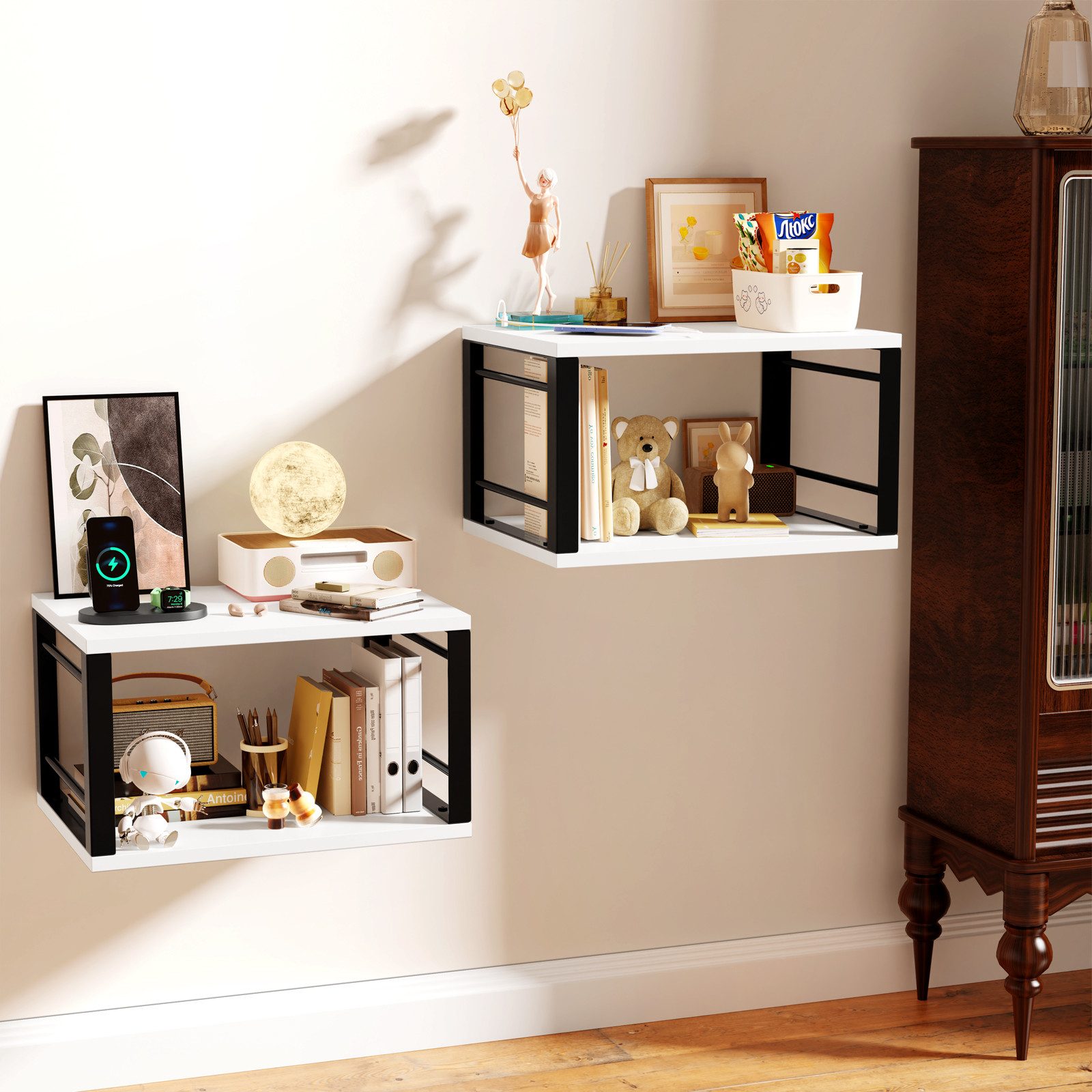JEOBEST Nachttisch Schwebender Nachttisch, Wandmontiertes Regal, (2-St), Hä günstig online kaufen