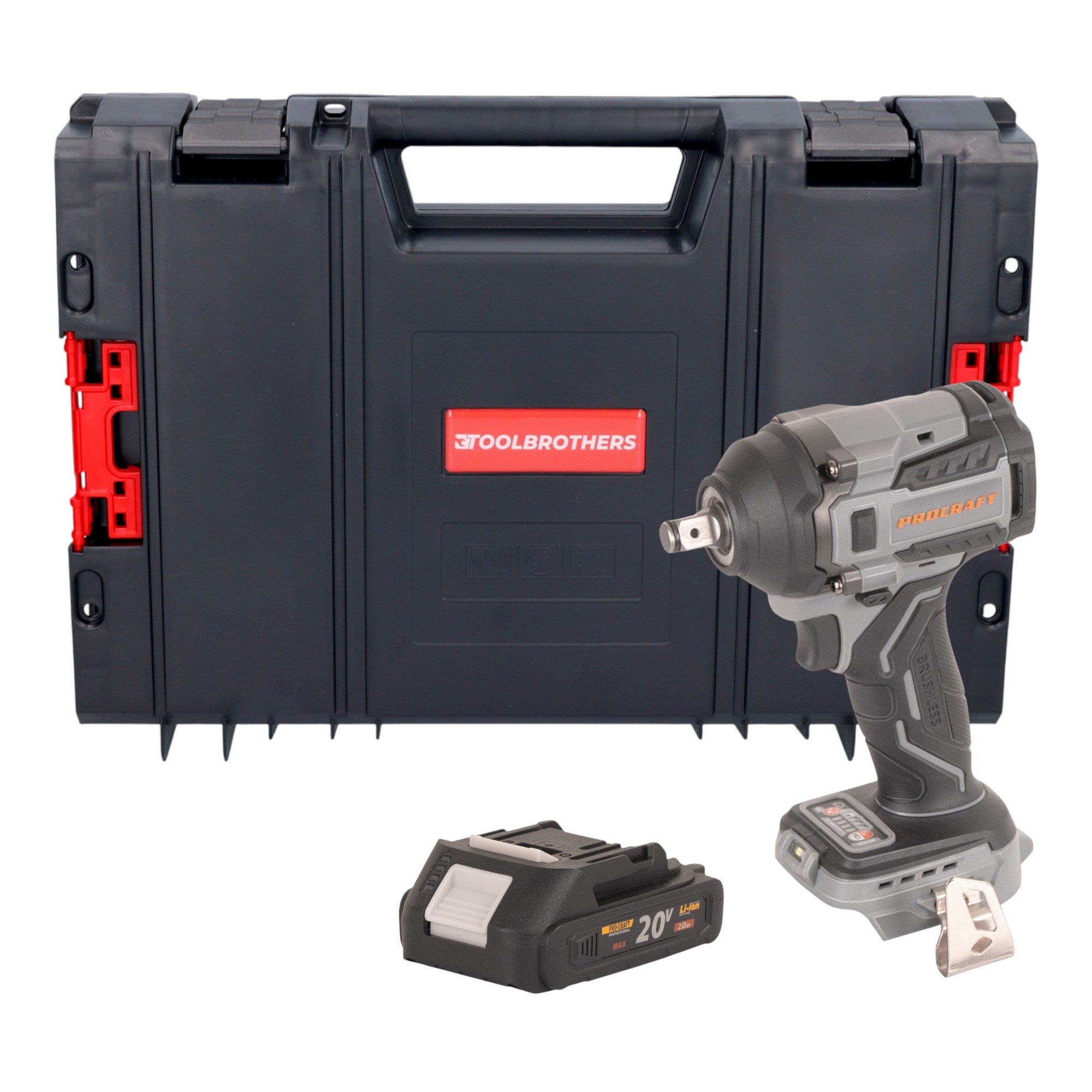 PROCRAFT industrial Akku-Schlagschrauber IW550Abb 20 V 550 Nm + 1x Akku 2,0Ah + RHINO Toolcase - ohne Ladegerät