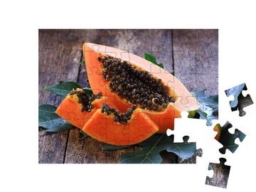 puzzleYOU Puzzle Papayascheiben, 48 Puzzleteile, puzzleYOU-Kollektionen Obst, Essen und Trinken