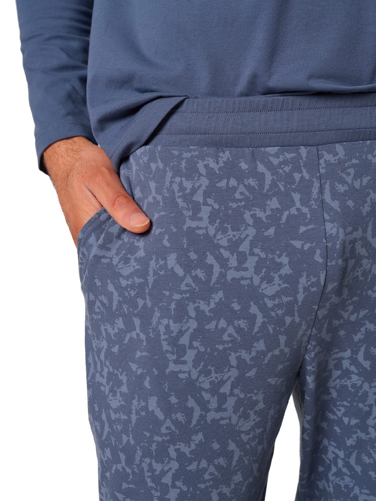 Skiny Pyjama Herren Pyjama lang Slumberline (Stück, 1 tlg) Hautfreundlich, elastischer Bund, Grafisch, Basic