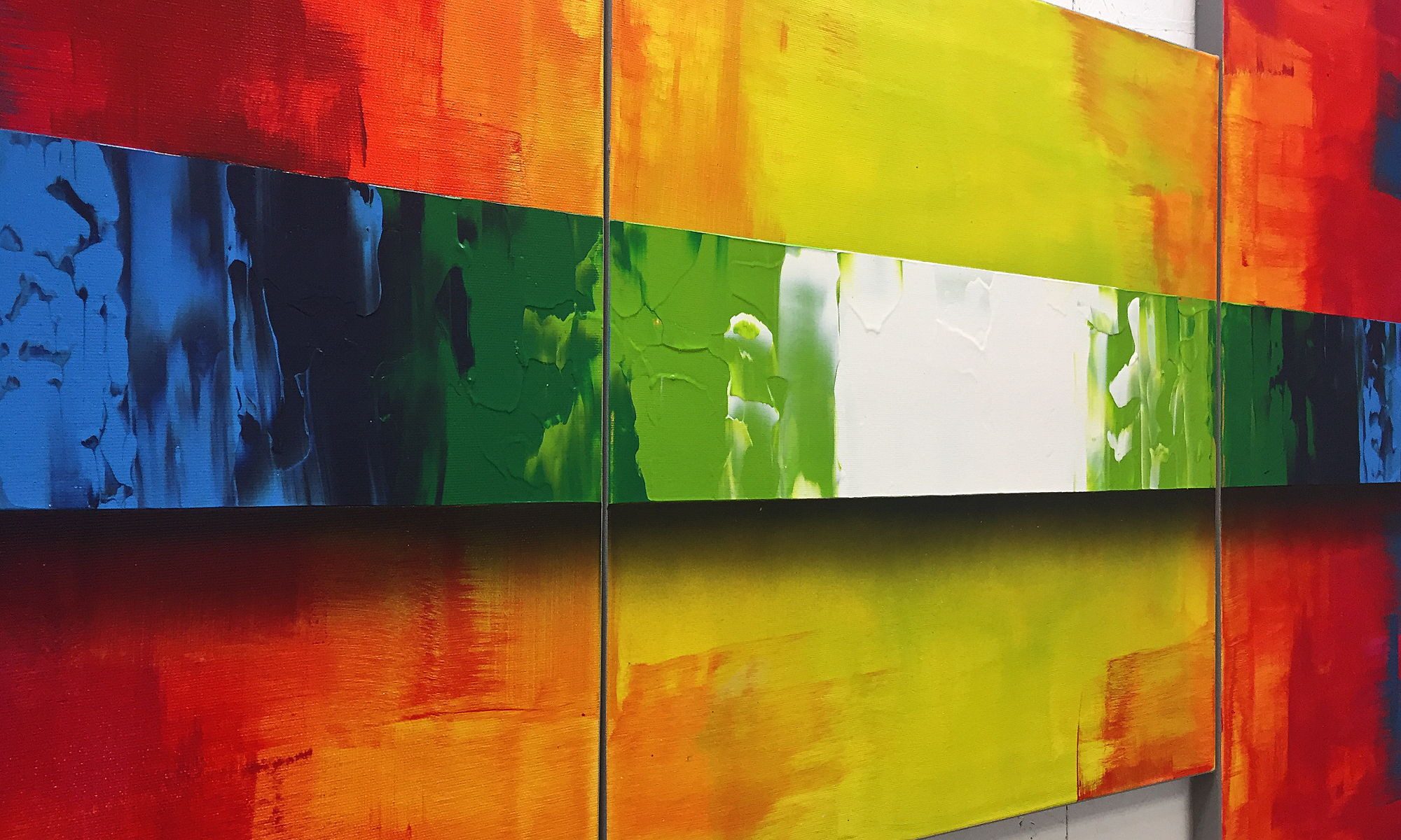 WandbilderXXL Gemälde Enlightened Colors 170 x 100 cm, Abstraktes Gemälde, handgemaltes Unikat