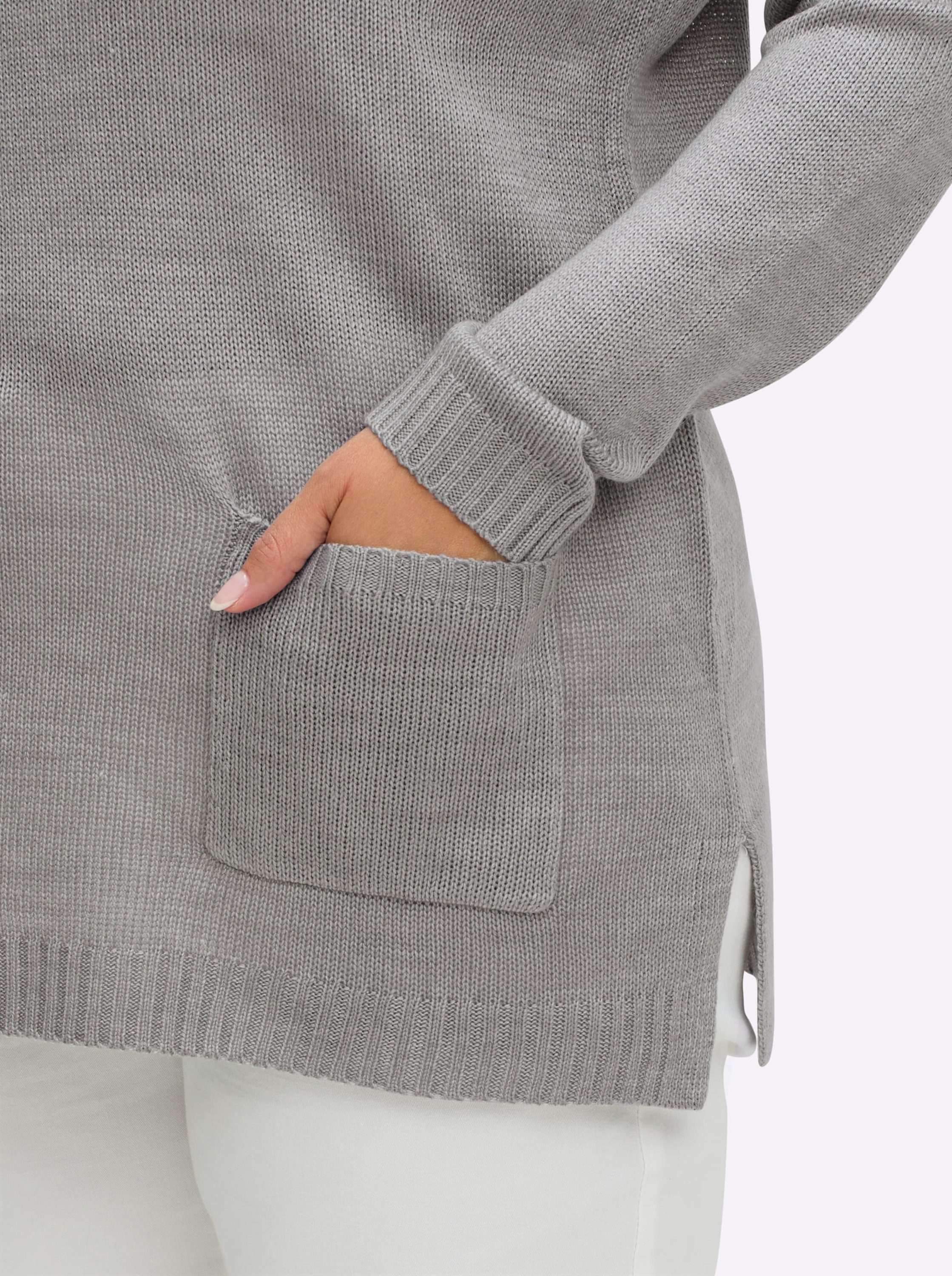 Sieh an! Strickpullover Longpullover Langarm Jersey