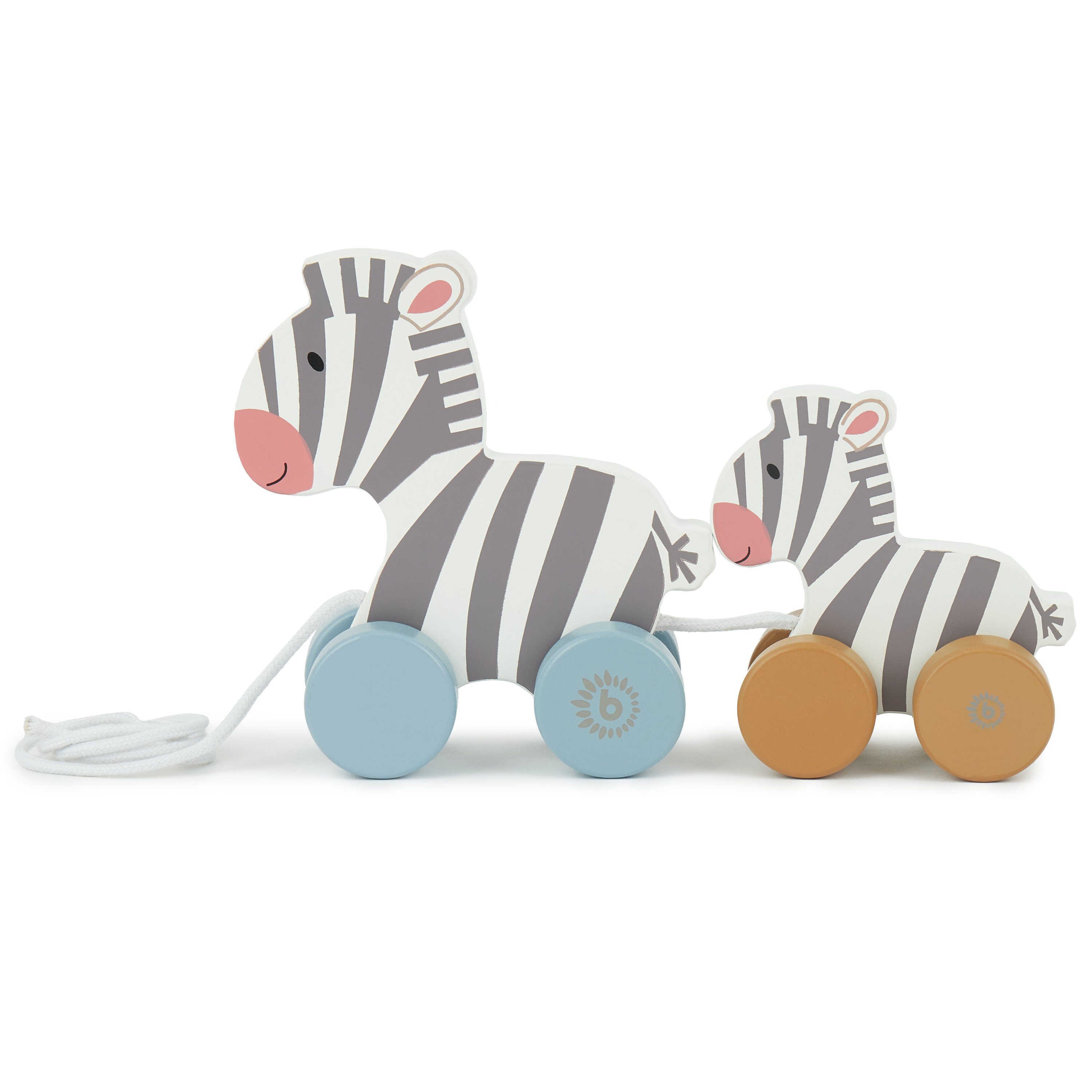 BIECO Nachziehtier Bieco Nachziehzebras Holz Nachziehspielzeug ab 1 Jahr Süßes Nachziehtier aus Holz Baby Spielzeug Holz Zebras zum Nachziehen Ziehtiere Holz ab 1 Jahr Holzspielzeug Nachzieh-Zebra Familie