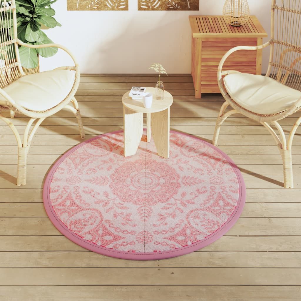 vidaXL Outdoorteppich Outdoor-Teppich ARAKIL Rosa Ø120 günstig online kaufen