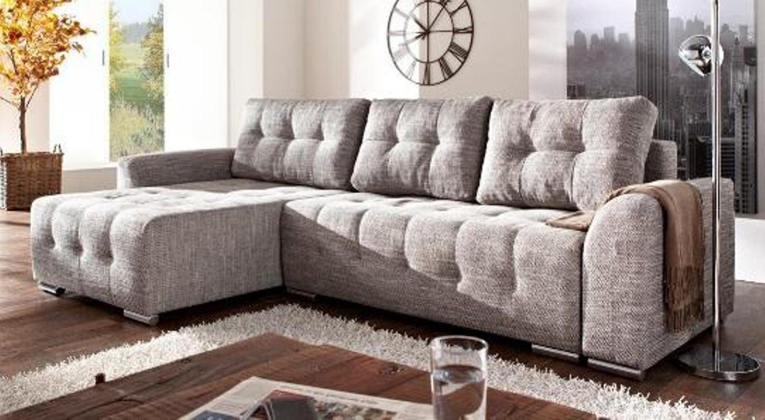JVmoebel Sofa Sofa L-Form Ledersofa Couch Wohnlandschaft Garnitur, Made in Europe