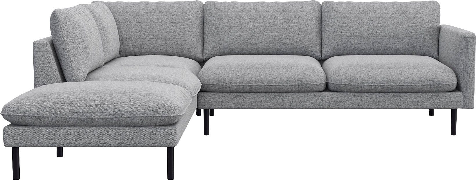 FLEXLUX Ecksofa Bolzano Designsofa, bequem durch Kaltschaum im Sitz, L-Form, lose Sitz -& Rückenkissen, hohe Füße