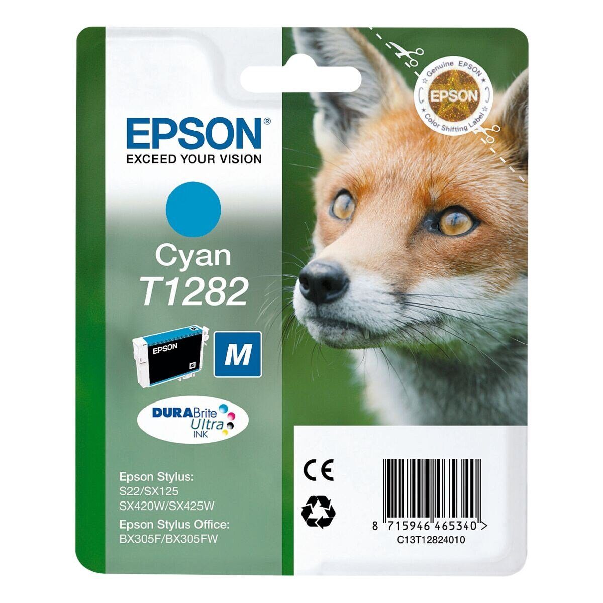 Epson T1282 Tintenpatrone (Original Druckerpatrone, cyan)