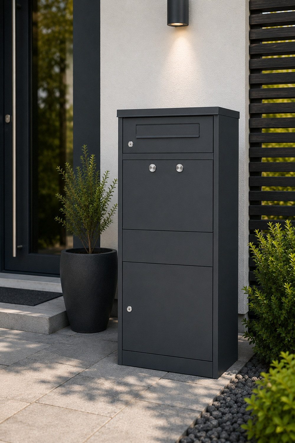 Radius Paketbriefkasten Paketbriefkasten Letterman 4 Anthrazit inkl. LED Licht