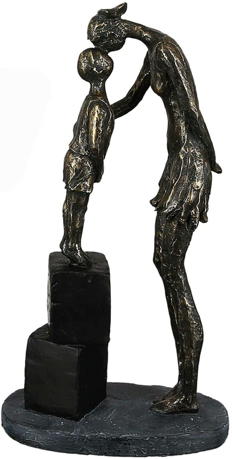 Brillibrum Dekofigur Skulptur Mutter mit Kind bronzefarben aus Polyresin Dekofigur Geborgenheit Statue Elternliebe Kindheit Geschwister Liebe | Dekofiguren