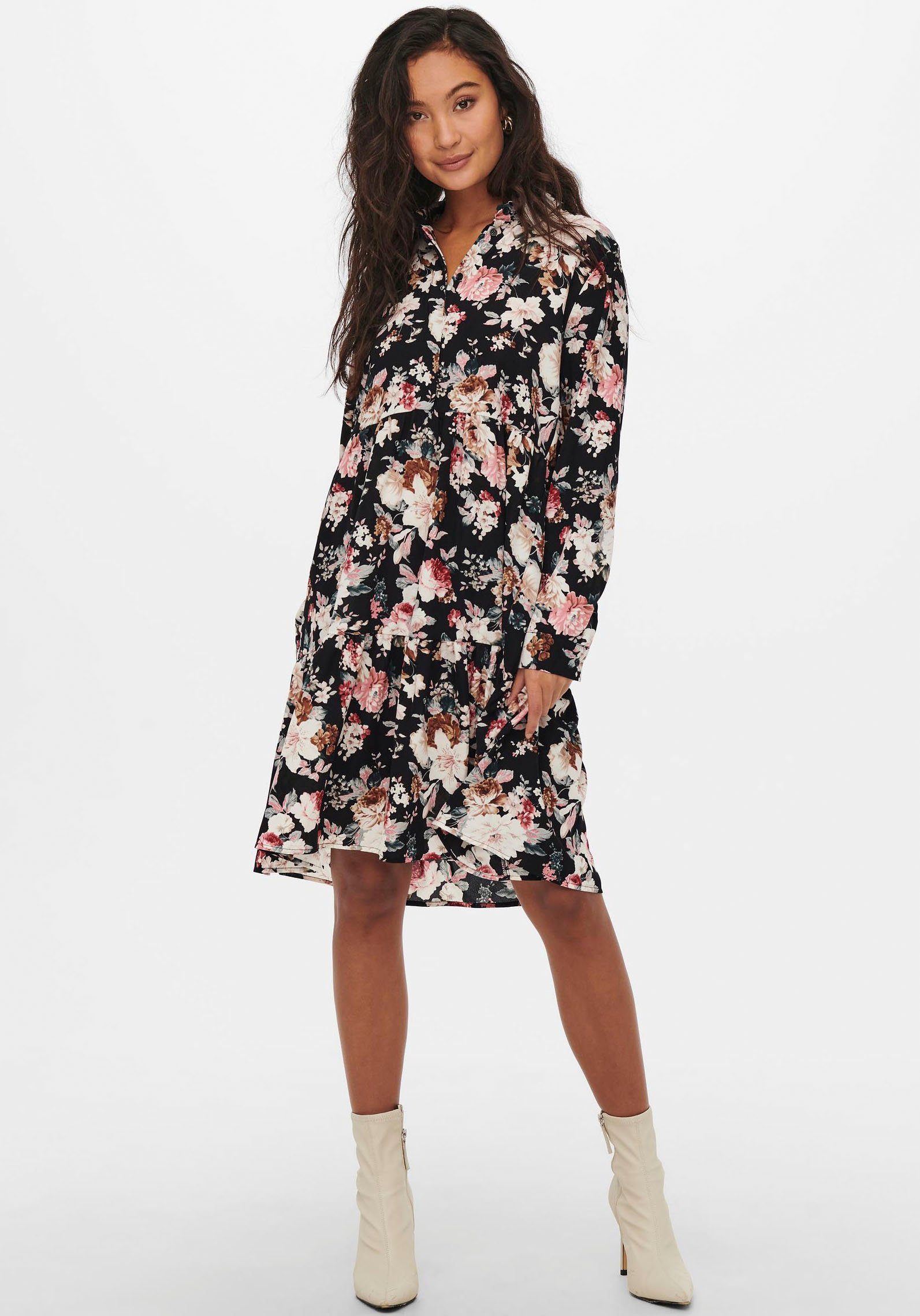 SHIRT mit Volant PTM L/S Blusenkleid ONLY SHORT ONLLARRY DRESS