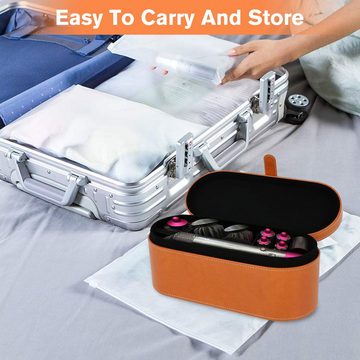 leben Kosmetik-Kassette Dyson Heißluftkamm-Aufbewahrungstasche, 1-tlg., Tragbare Reisetasche aus PU-Leder, Mit Magnetverschluss und Klappfunktion