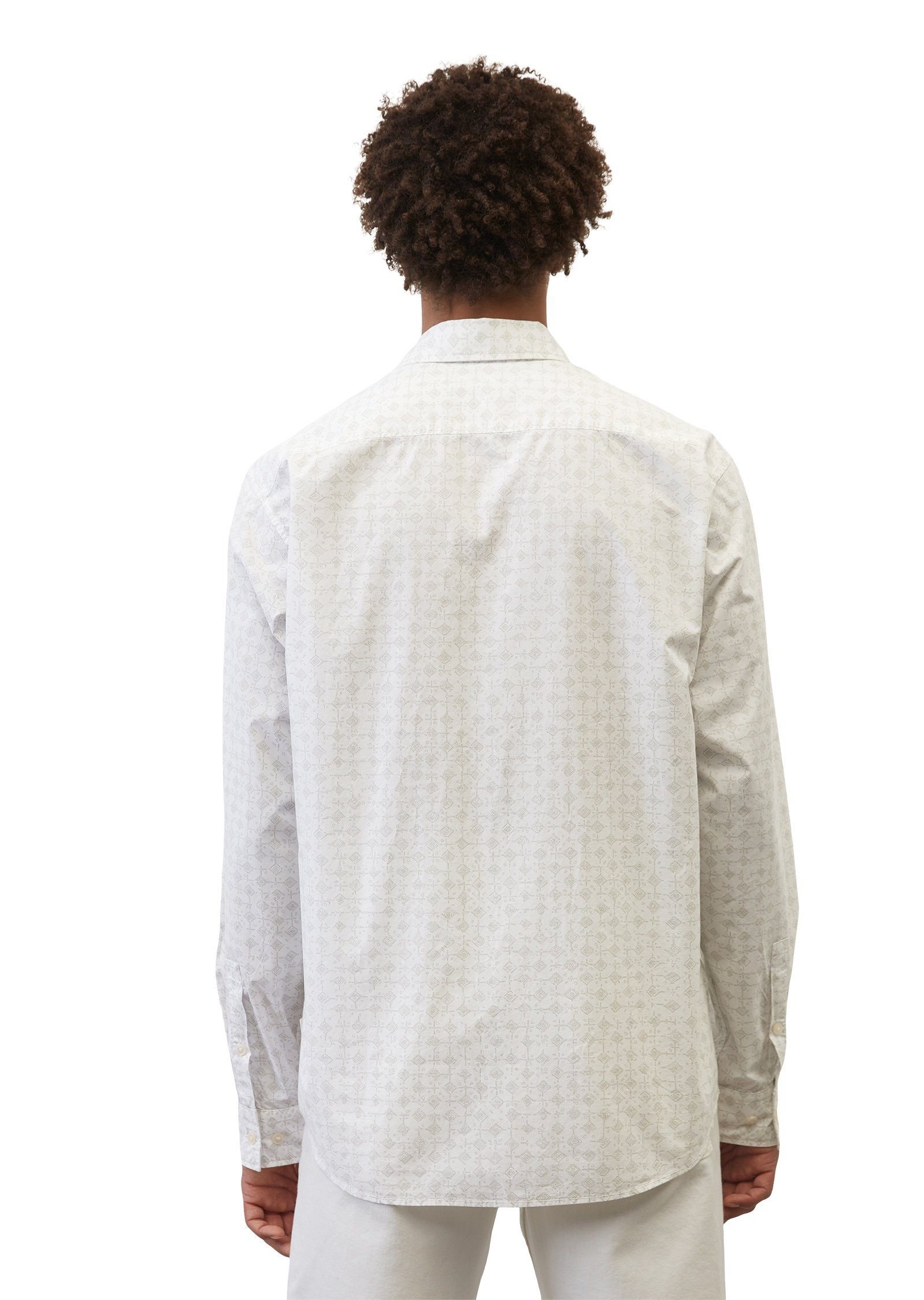 Marc O'Polo Langarmhemd reiner aus grau Bio-Baumwolle