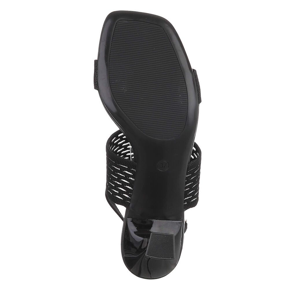 Ital-Design Damen Sandale mit Absatz und Fersenriemen Sandalette (91742691) Pfennig-/Stilettoabsatz Sandalen & Sandaletten in Schwarz
